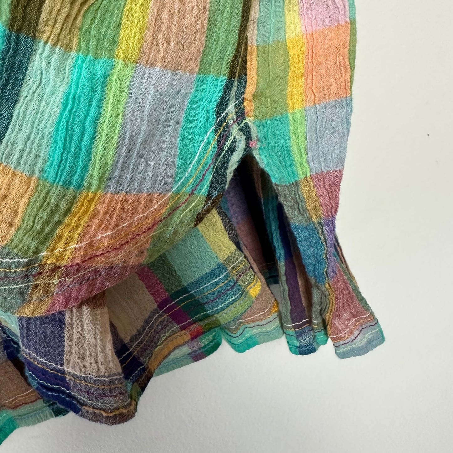 Anthropologie Holding Horses Mina Plaid Blouse Top Colorful Gauzey Cotton Small
