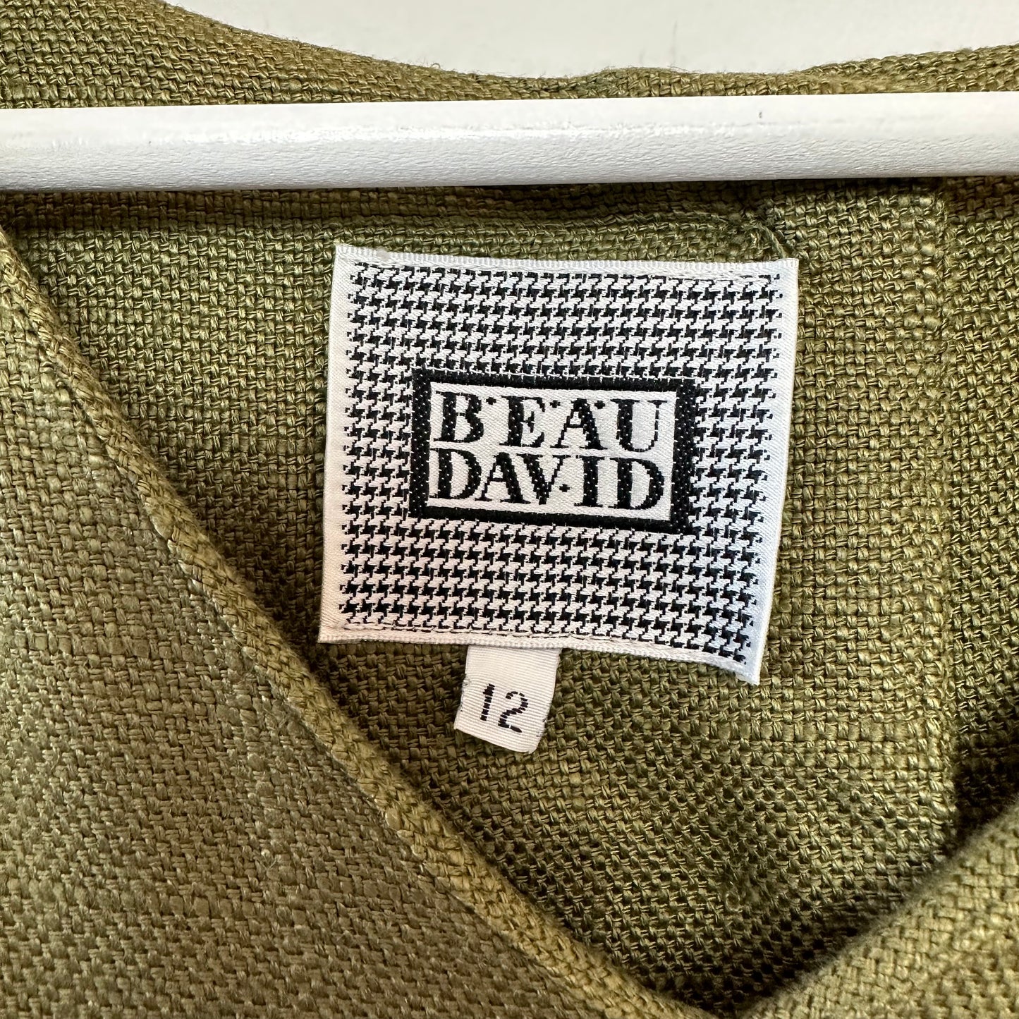 Vintage Beau David Olive Green Dress Tapestry Fringe 12