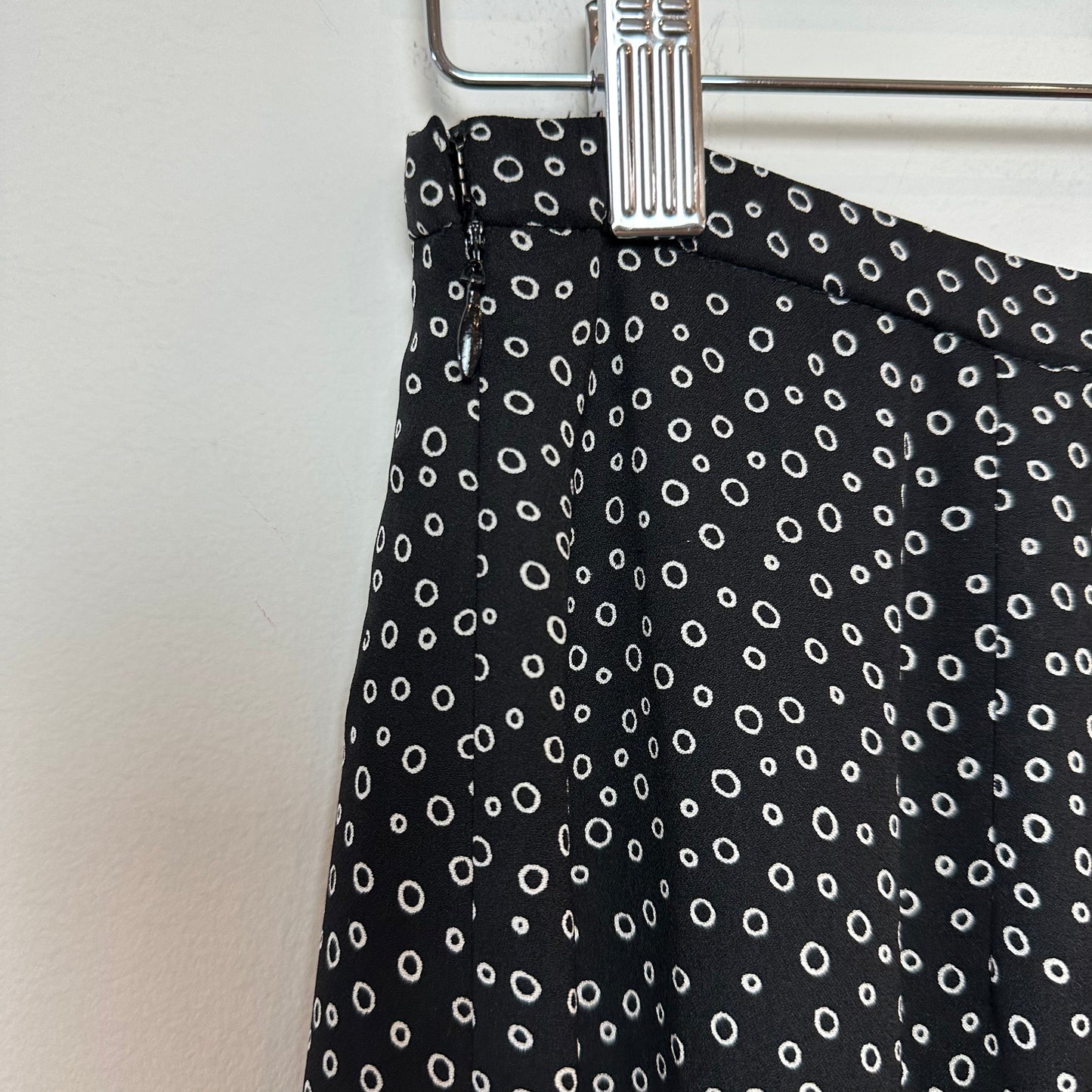 Vintage 90s Talbots Polka Dot Midi Maxi Skirt Silk Black and White 4