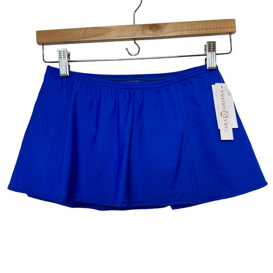 NWT Tara Grinna Solid Skirted Bottom with Split Front Swimsuit Royal Blue 6