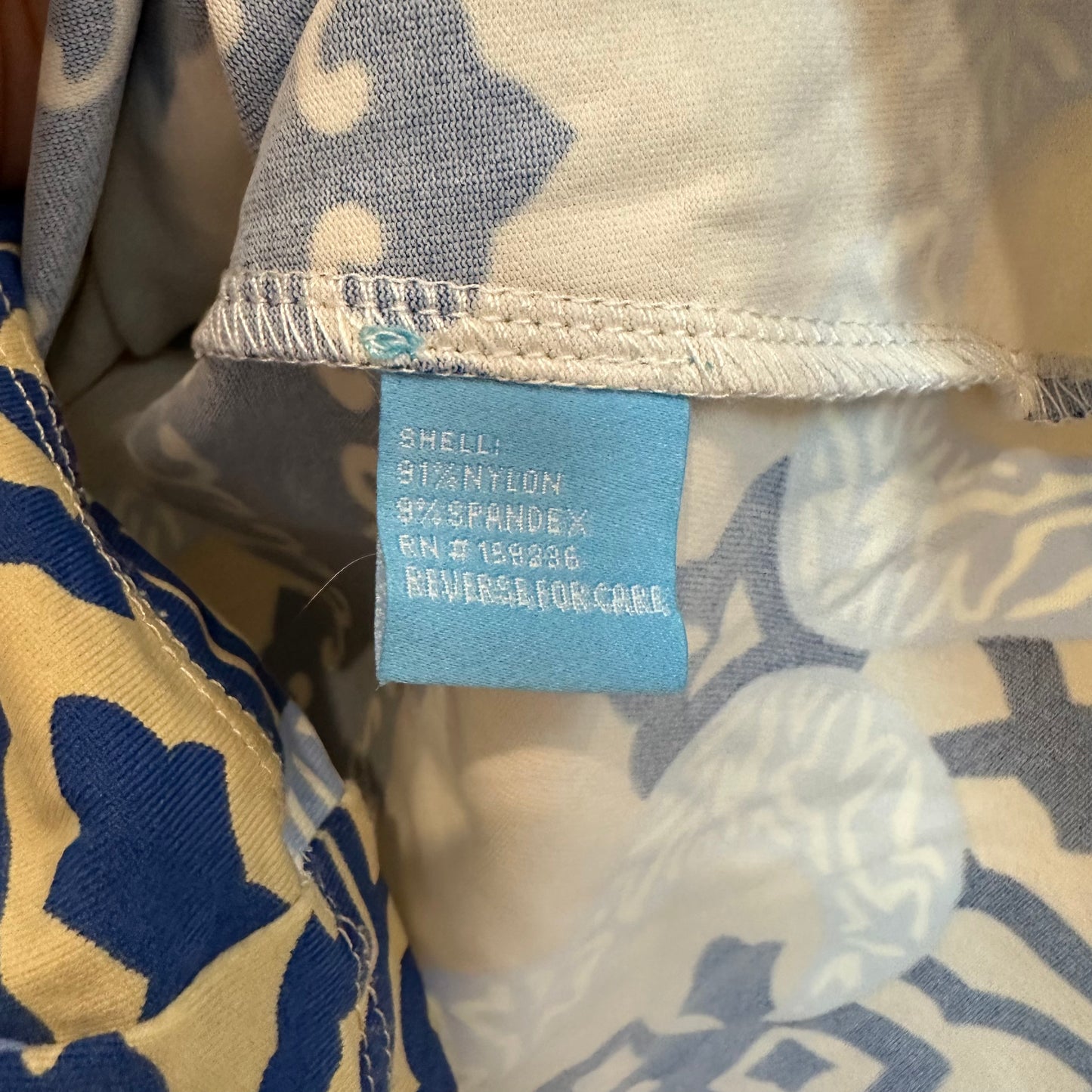 J. McLaughlin Catalina Cloth Long Sleeve Crew Neck Top Blue Beige Small