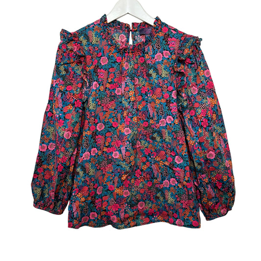 J. Crew Liberty Fabrics Ciara Floral Top Blouse Long Sleeve Medium