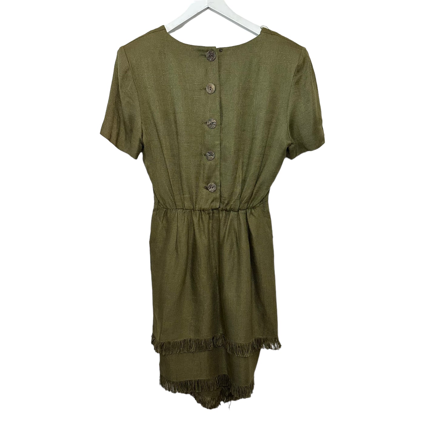 Vintage Beau David Olive Green Dress Tapestry Fringe 12