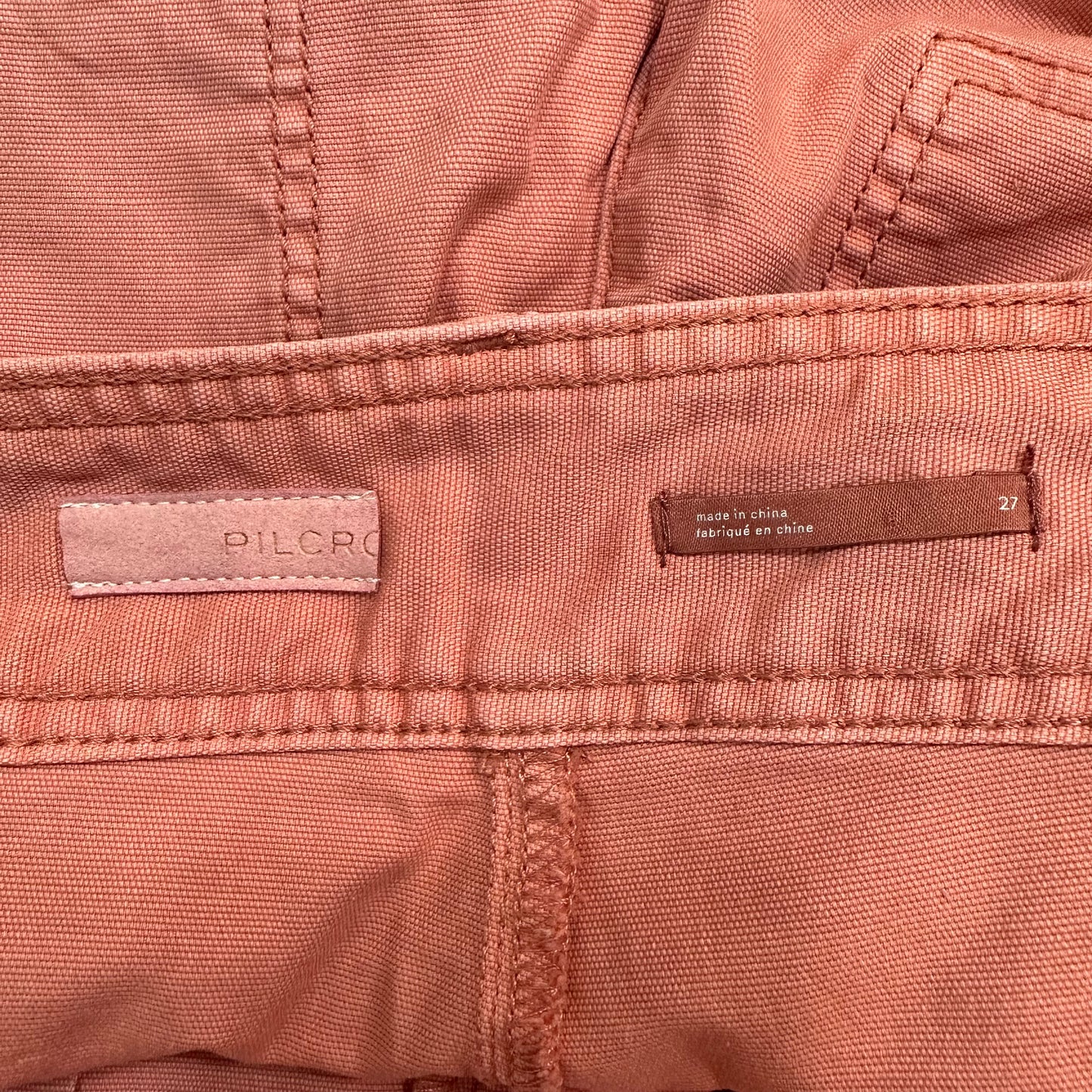 Anthropologie Pilcro and the Letterpress Relaxed Pleated Front High Rise Utility Shorts Sienna Pink 27
