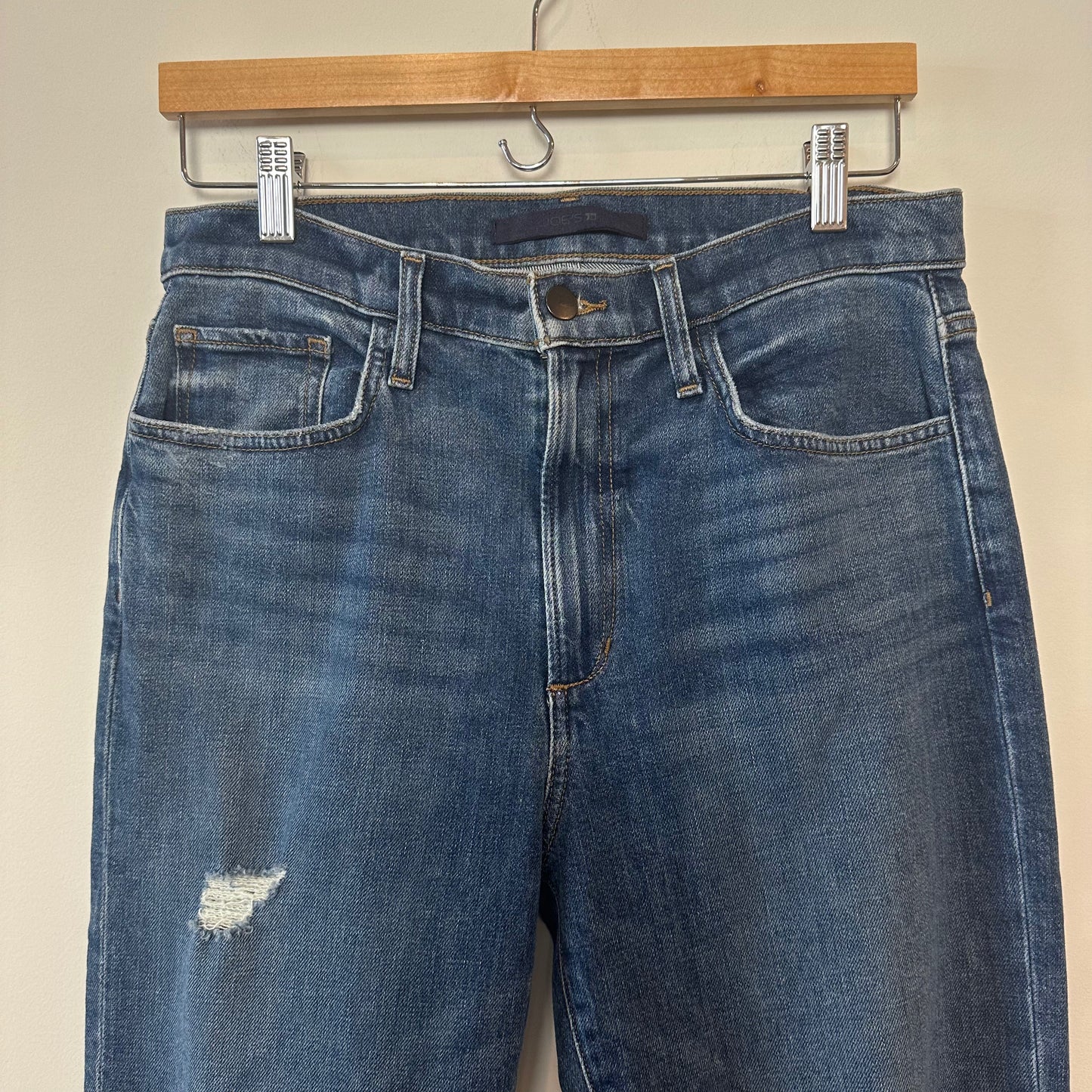 Joe's Jeans The Luna High Rise Cigarette Ankle Jeans Rahma Distressed Raw Hem 29