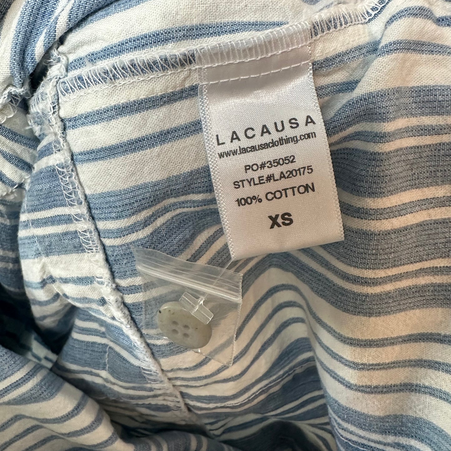 Lacausa Striped Montana Jumpsuit Coveralls Indigo Striped Cotton XS