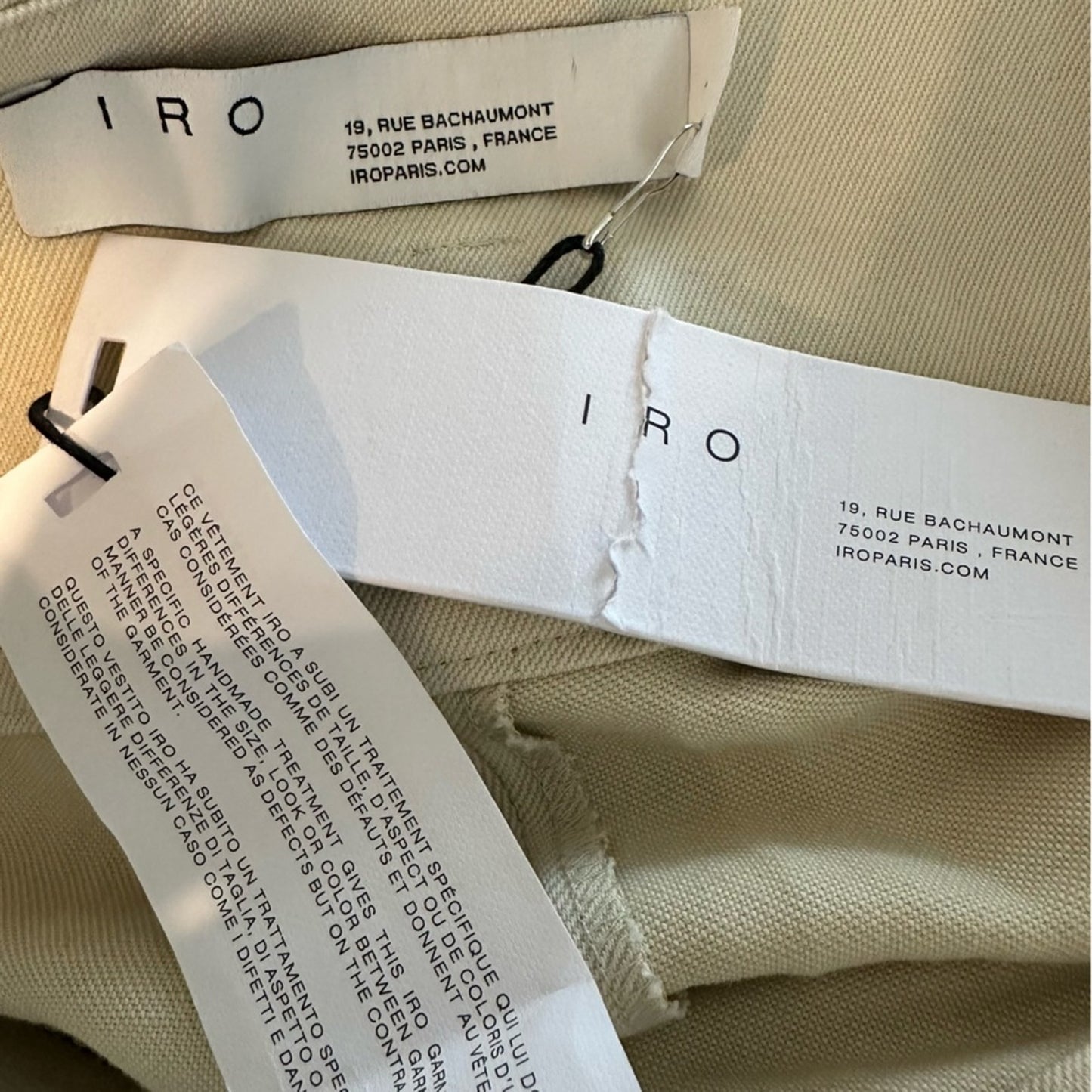 IRO Apollonia Trousers belted pleated twill straight leg pants Tie Waist Ecru 2