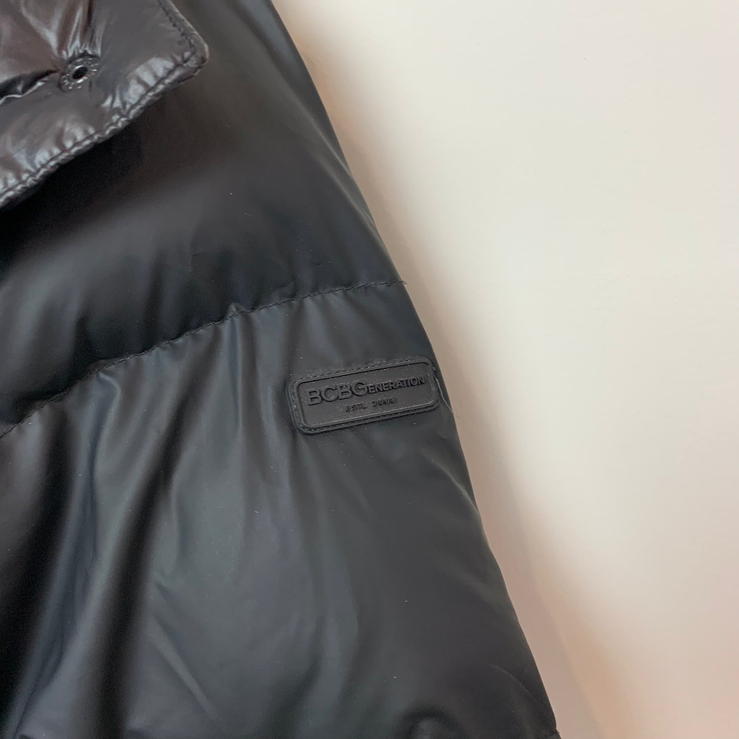 Bcbgeneration Matte Black Puffer Coat Jacket With a Hood