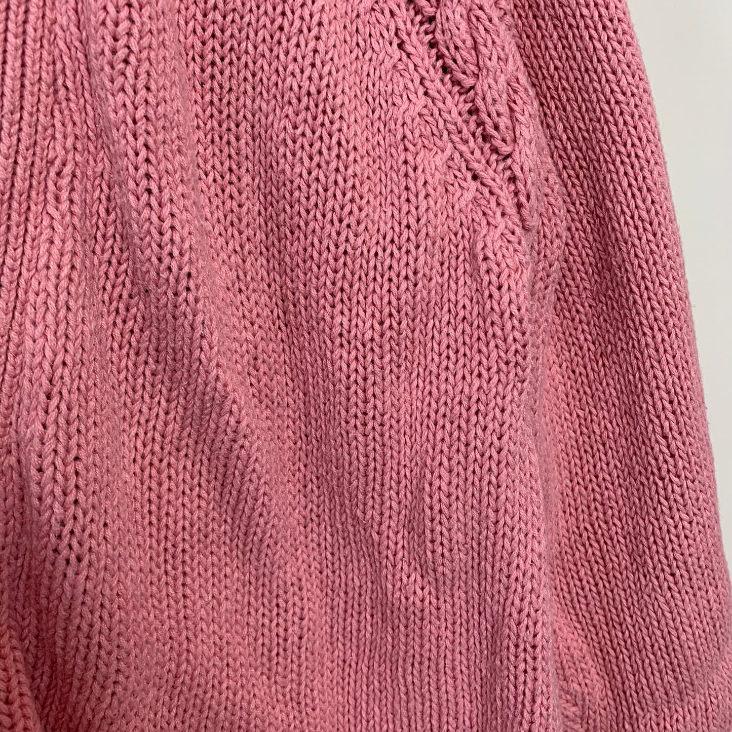 Vintage Averroe Chunky Knit Pink Cardigan Sweater Small