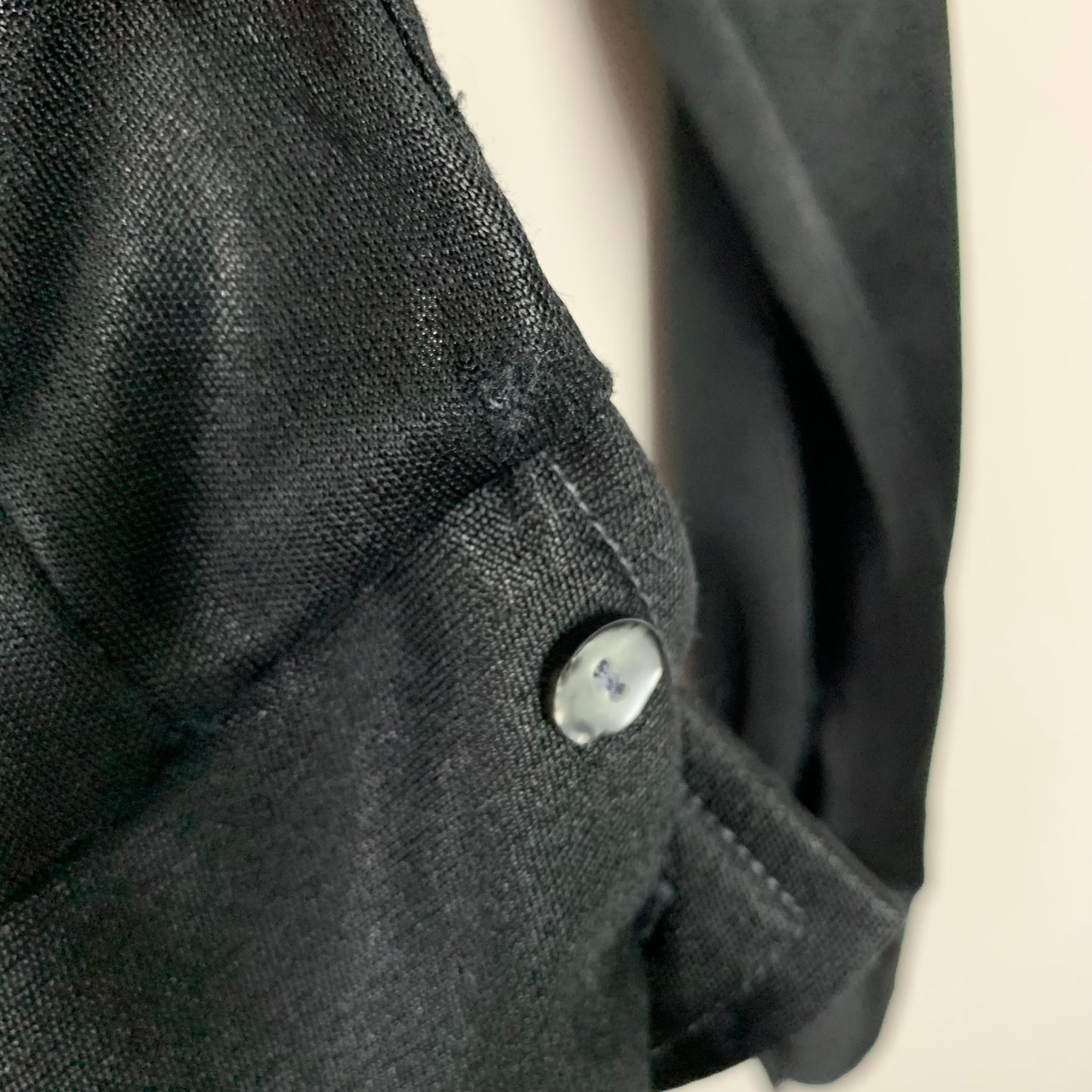 Vintage Black Button Down Collared Shirt Small