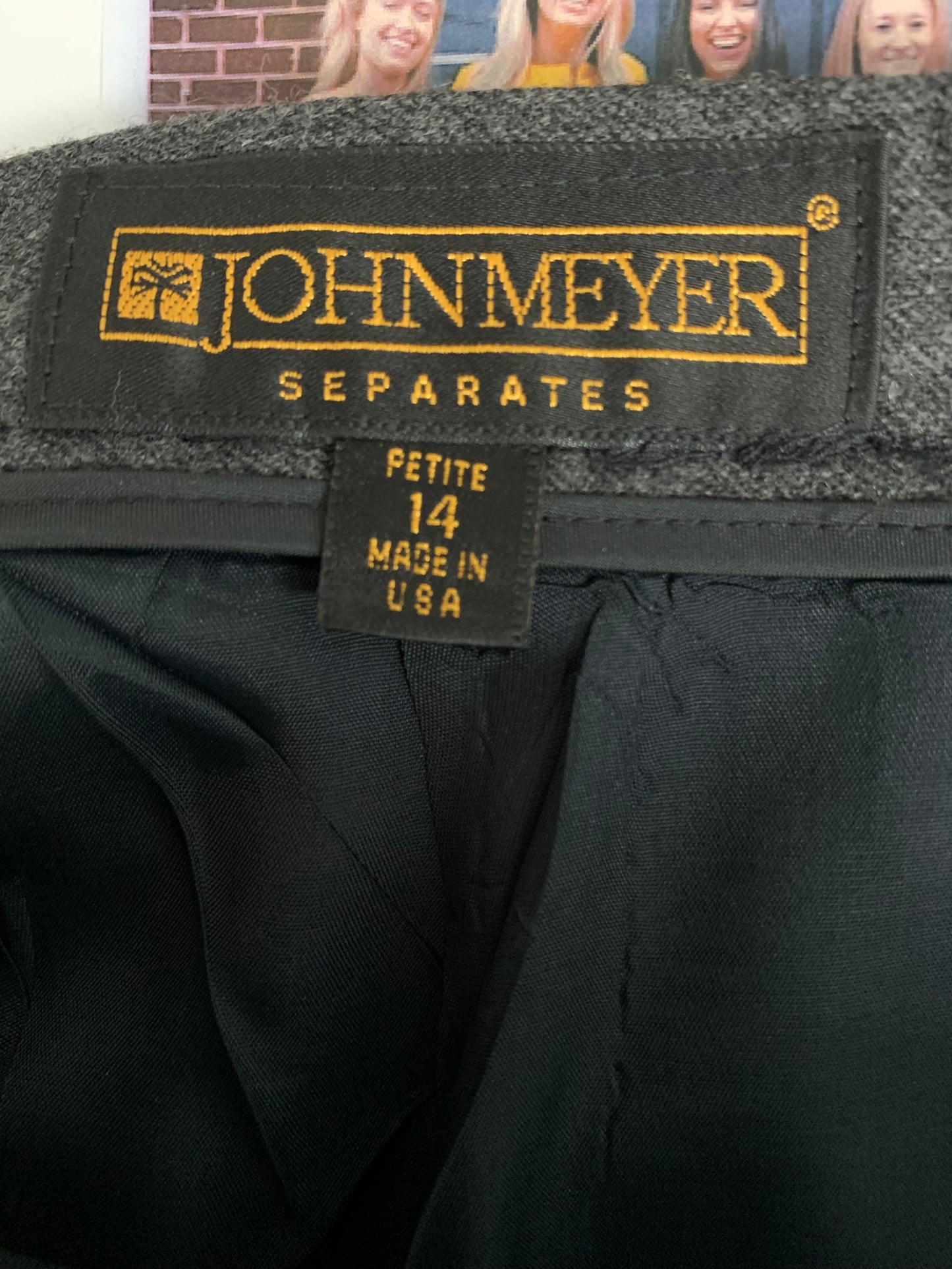 Vintage 90s New with Tags Deadstock John Meyer Separates Grey Wool Pencil Skirt Made in the USA 14P