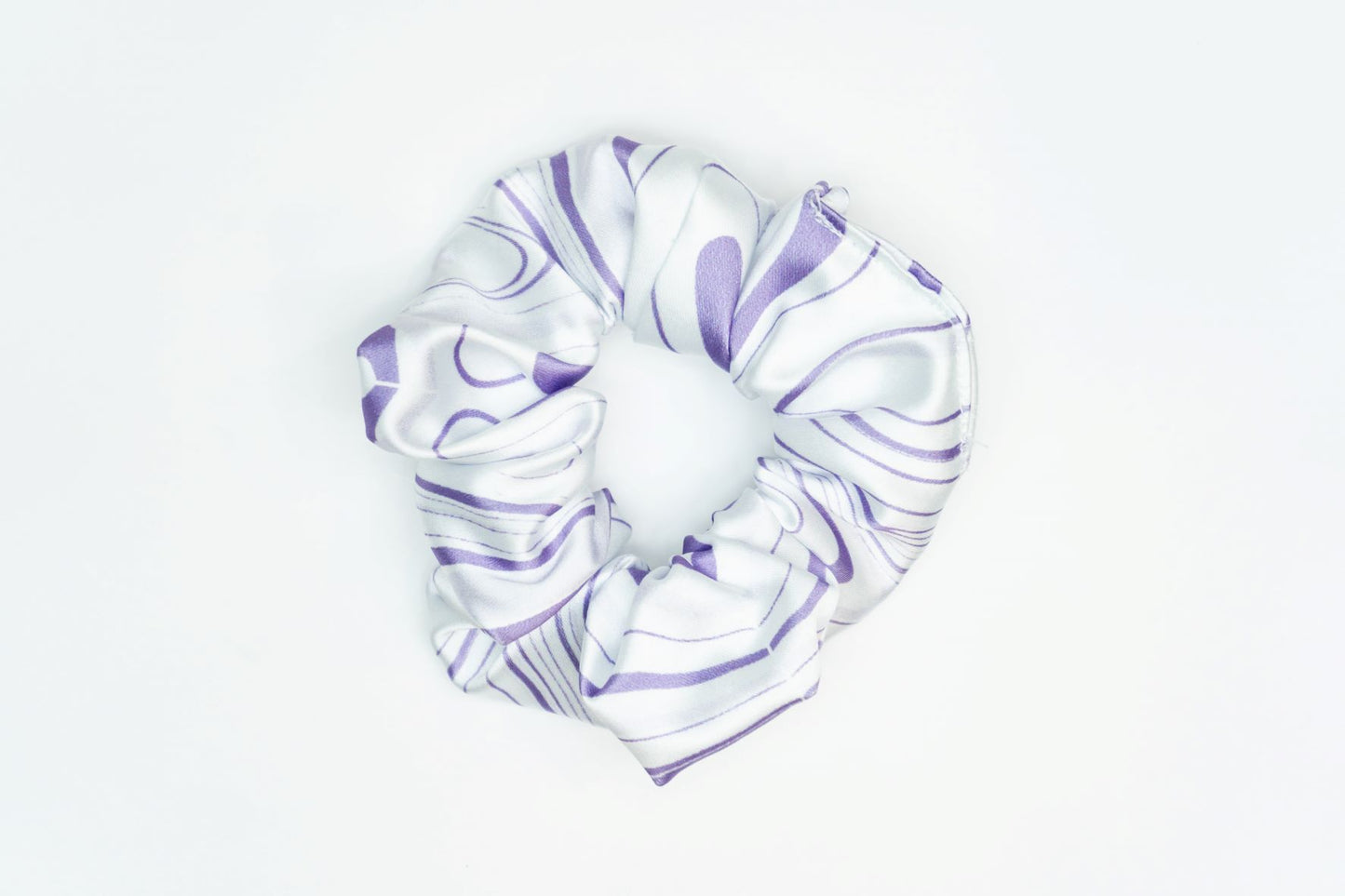Lilac Lawson Swirl Satin Scrunchie