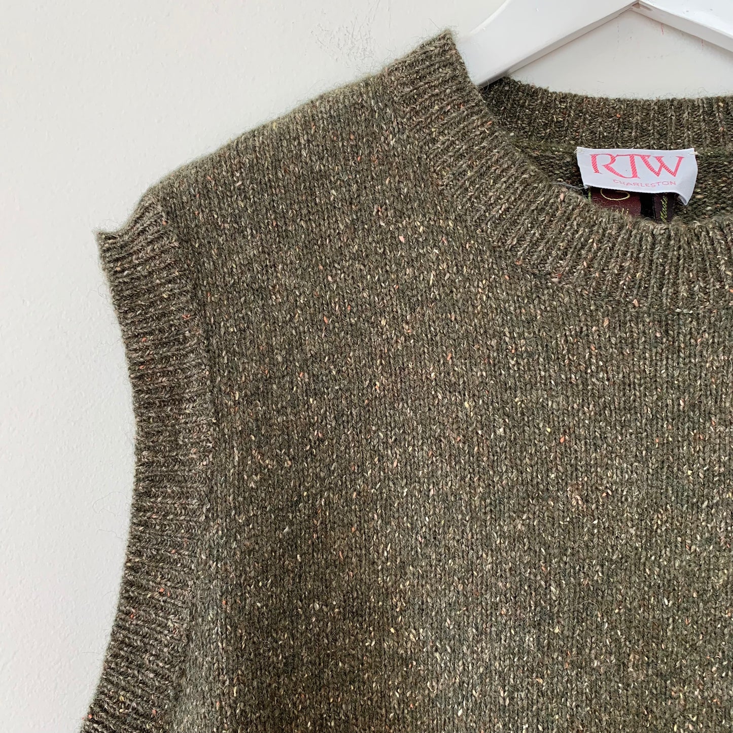 RTW Charleston Sweater Vest Olive Green Made in Italy