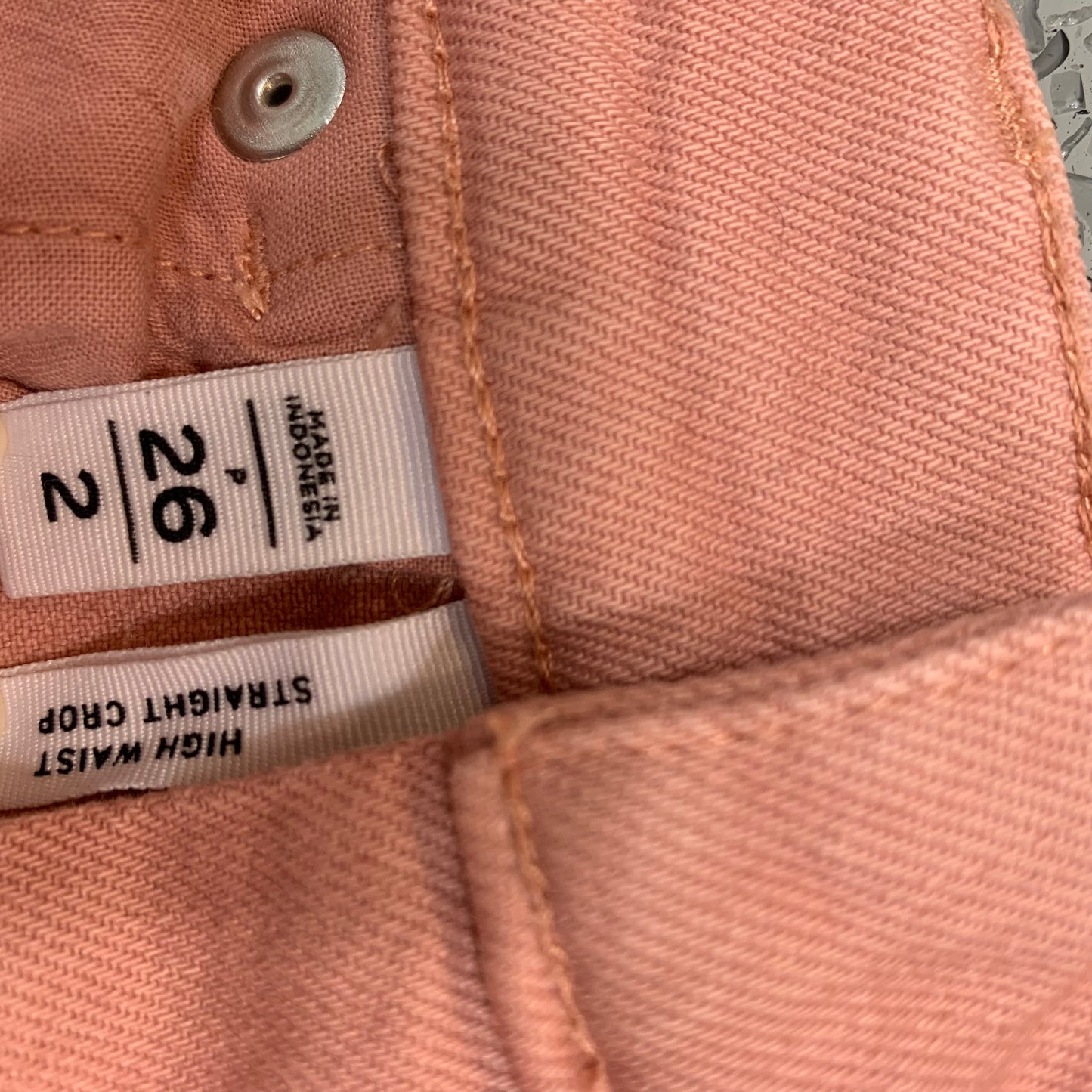 Loft High Waist Straight Crop Pink Denim Pants 2