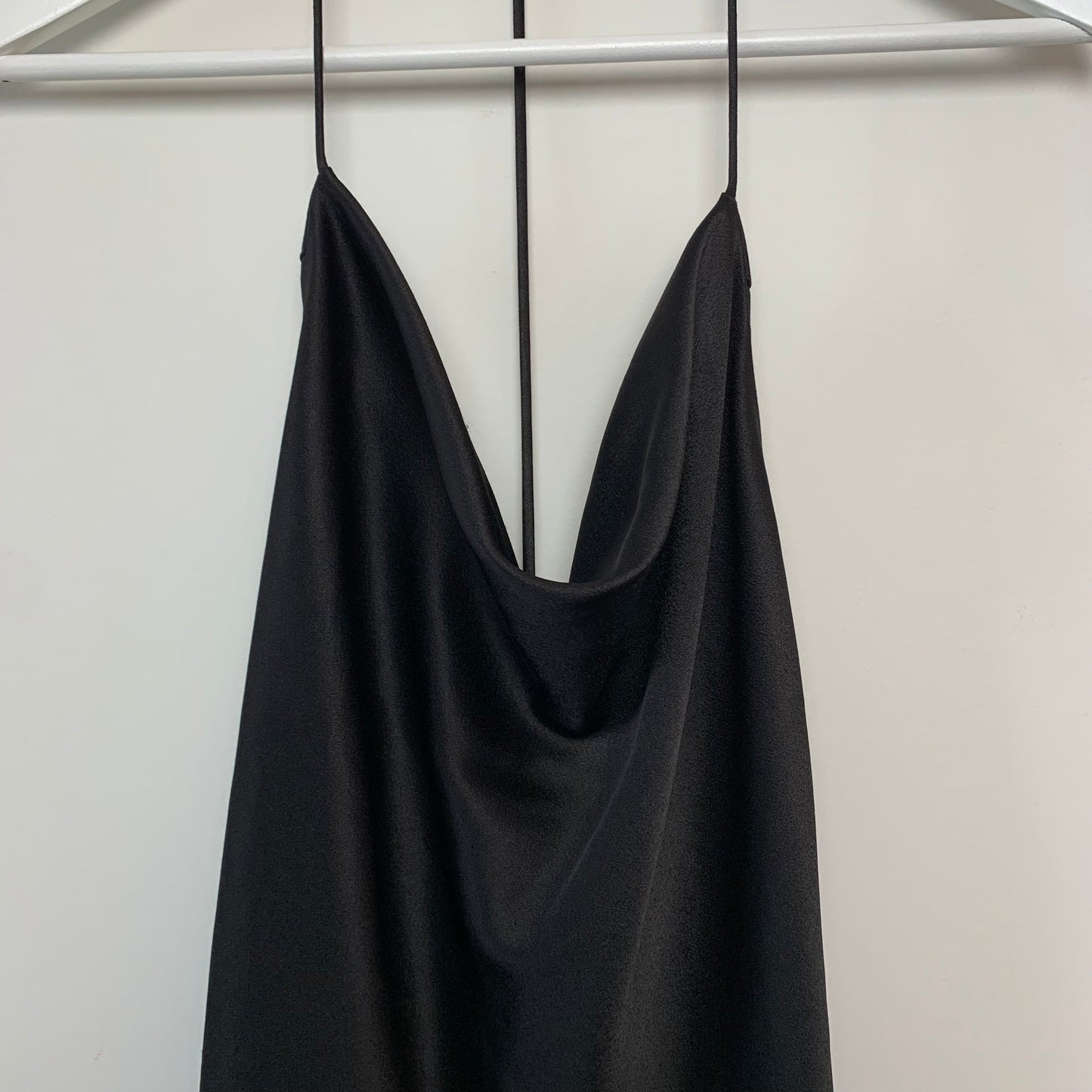 Alice + Olivia Dabney Black Draped Back Mini Dress Cowl Neck Slip Dress