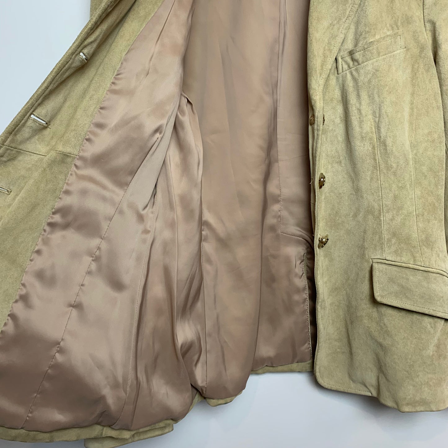 Ralph Lauren Blue Label Tan Suede Leather Blazer Jacket 12