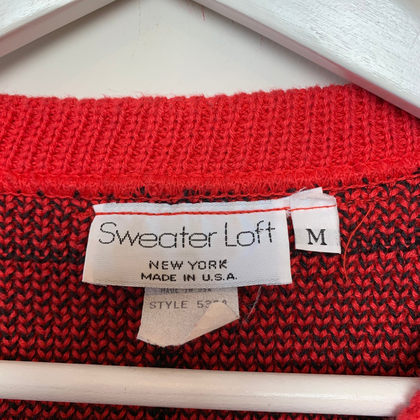 Vintage 80s Sweater Loft NY Scottie Dogs Red Christmas Cardigan Sweater Made in the USA Medium