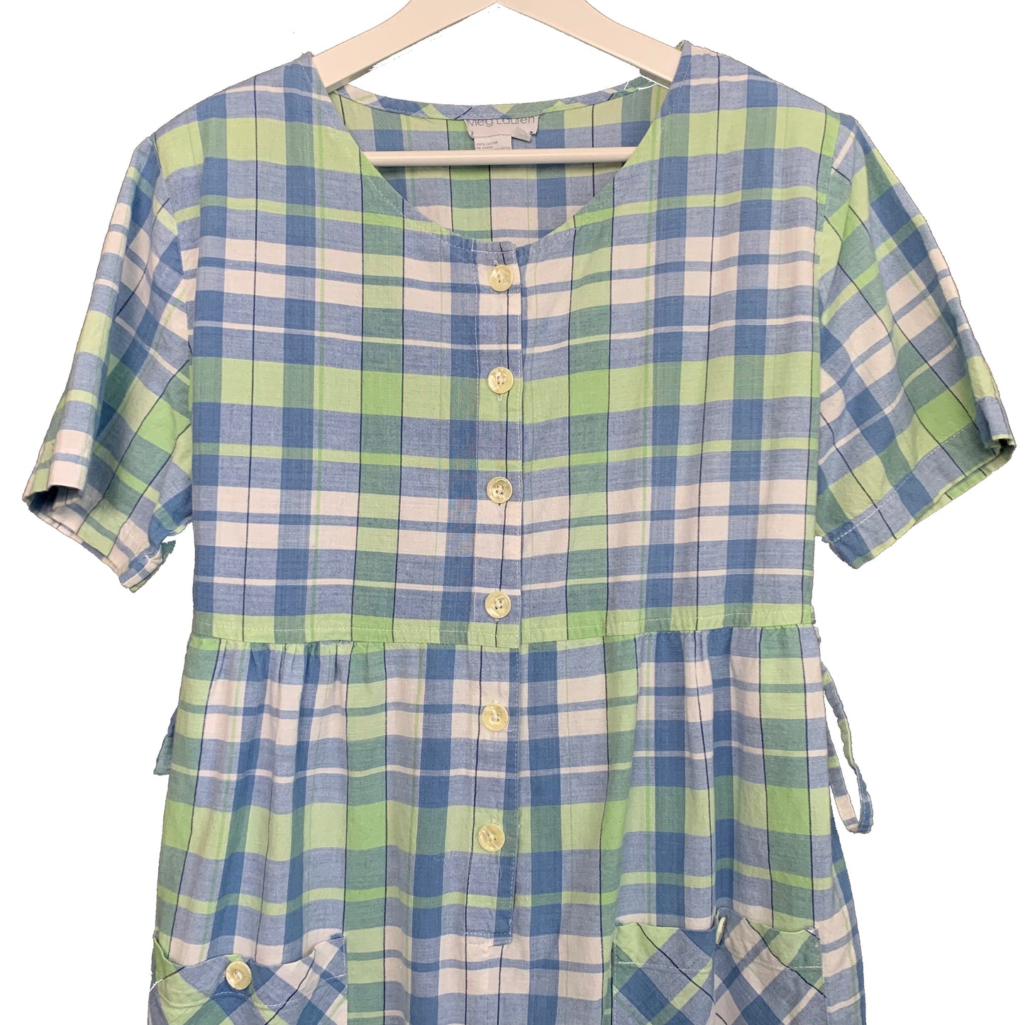 Vintage 90s Meg Lauren Plaid Cotton Jumpsuit Large