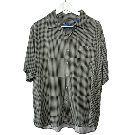 Batik Bay Geometric Print Short Sleeve Button Down Collared Shirt XL