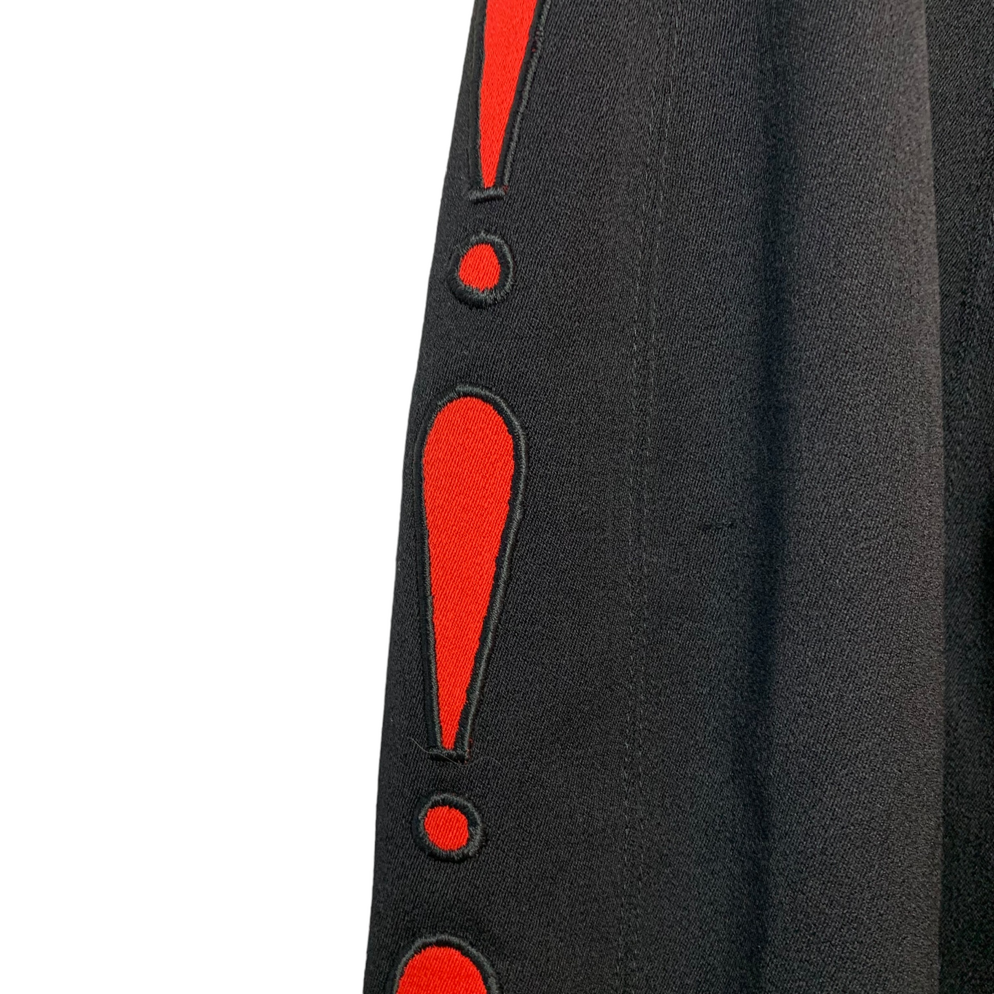 Vintage 90s Escada Wool Exclamation Point Black Red Pencil Skirt 40