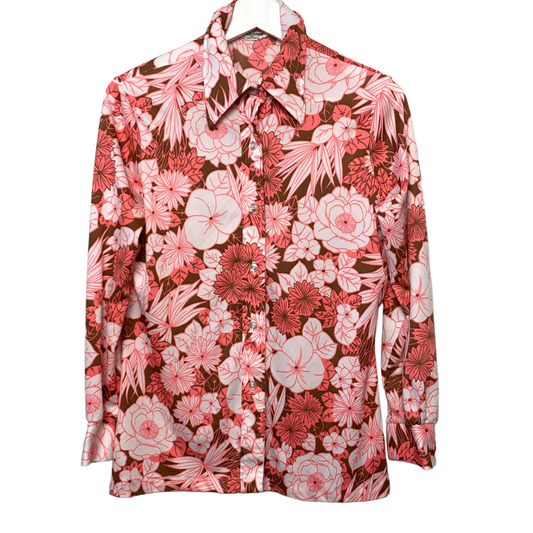 Vintage 70s Alfred Dunner Long Sleeve Button Down Collared Shirt 16