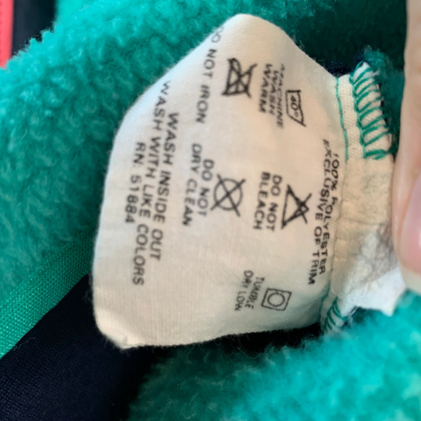Vintage 80s Patagonia Fleece Half Zip Pullover Teal and Pink Made in the USA Medium