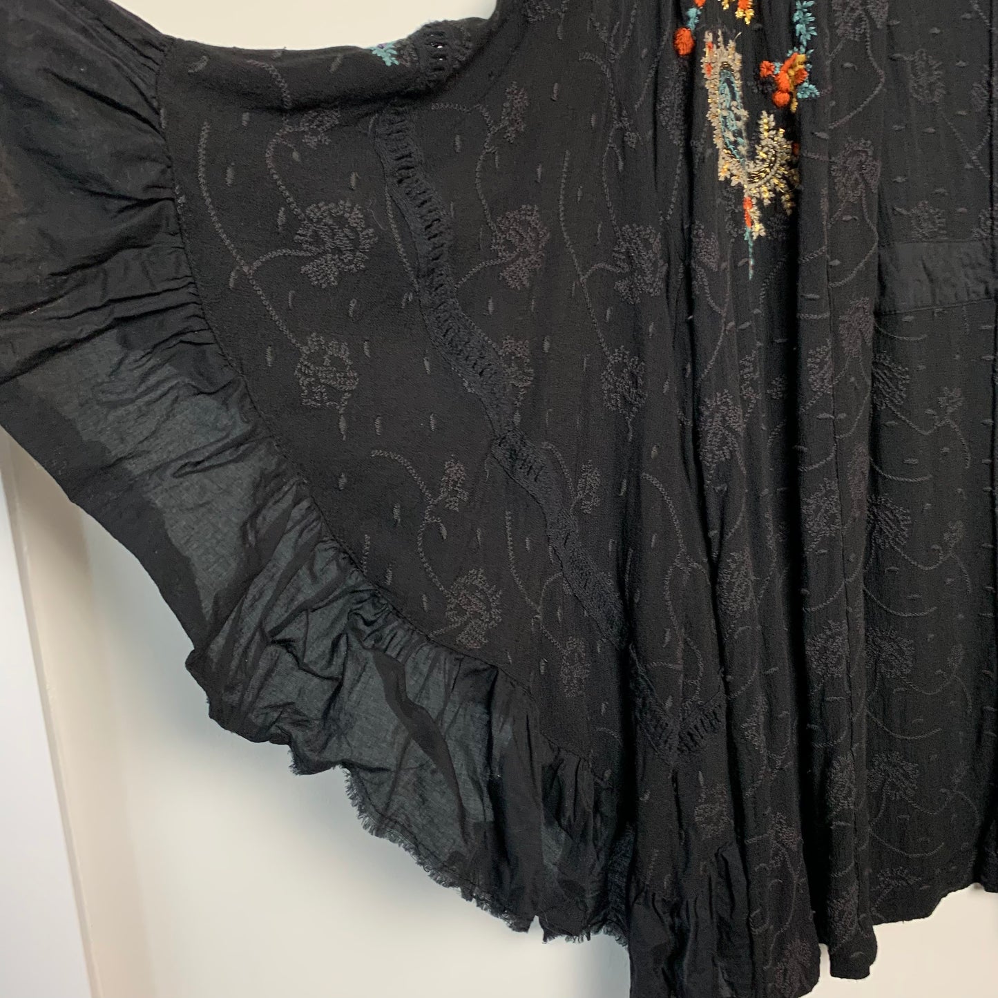 Free People Dottie West Embroidered Kimono Top xs/s