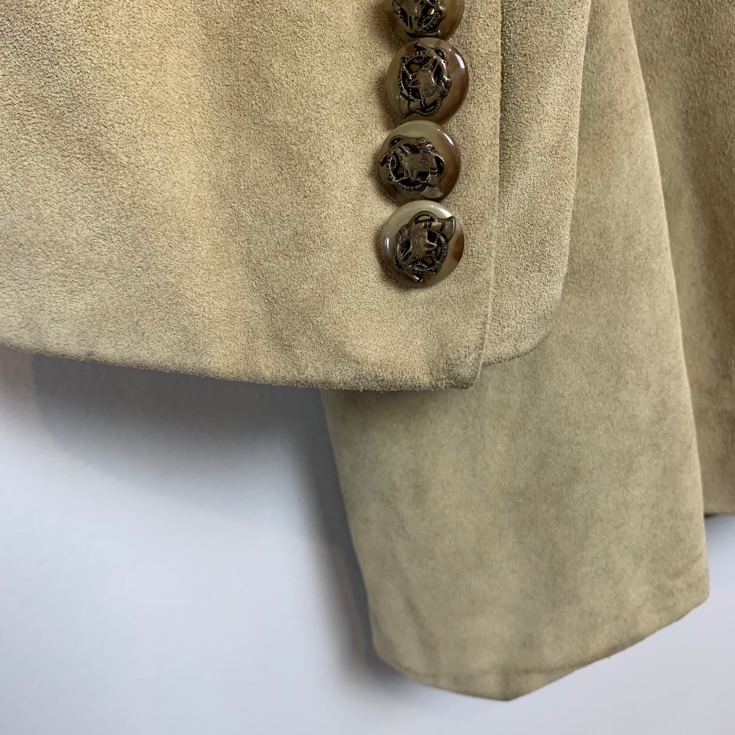 Ralph Lauren Blue Label Tan Suede Leather Blazer Jacket 12