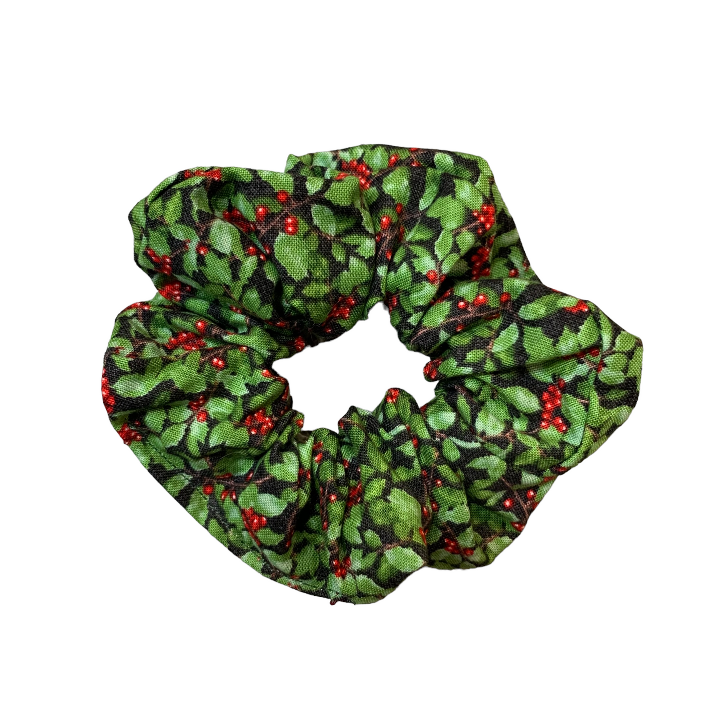 Handmade Mistletoe and Holly Scrunchie