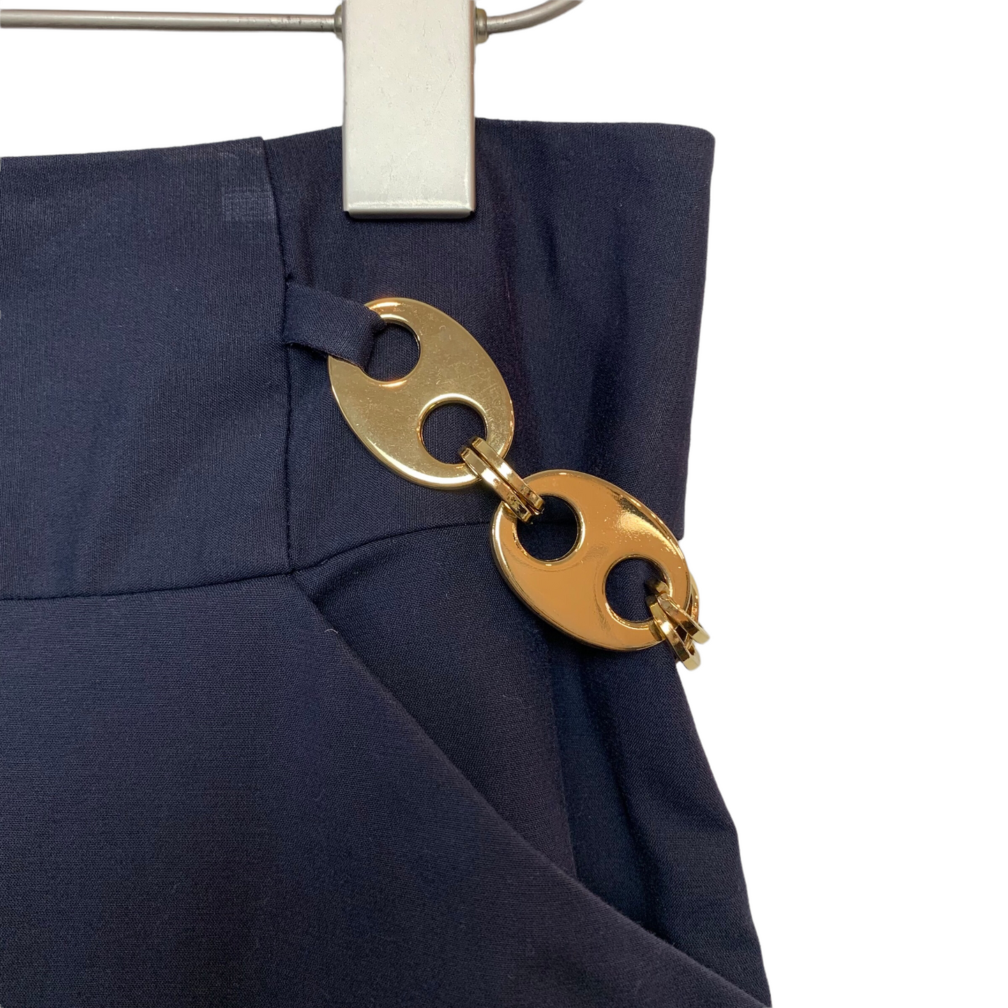 Vintage Milly Navy Blue Pencil Skirt Gold Hardware 4