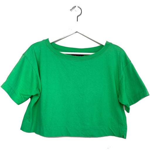 Vintage Marika Green Cropped Short Sleeve Tee Small