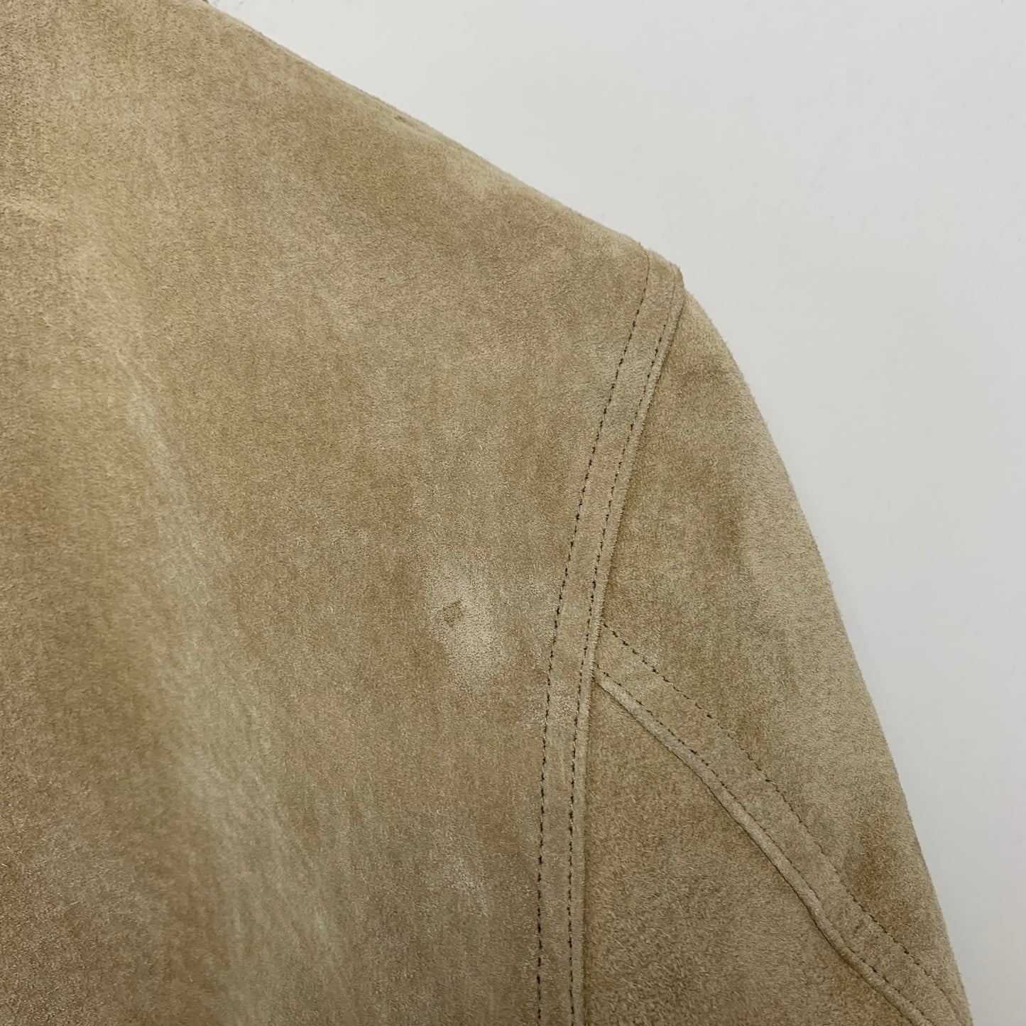 Vintage Brandon Thomas Suede Leather Jacket Floral Embroidery