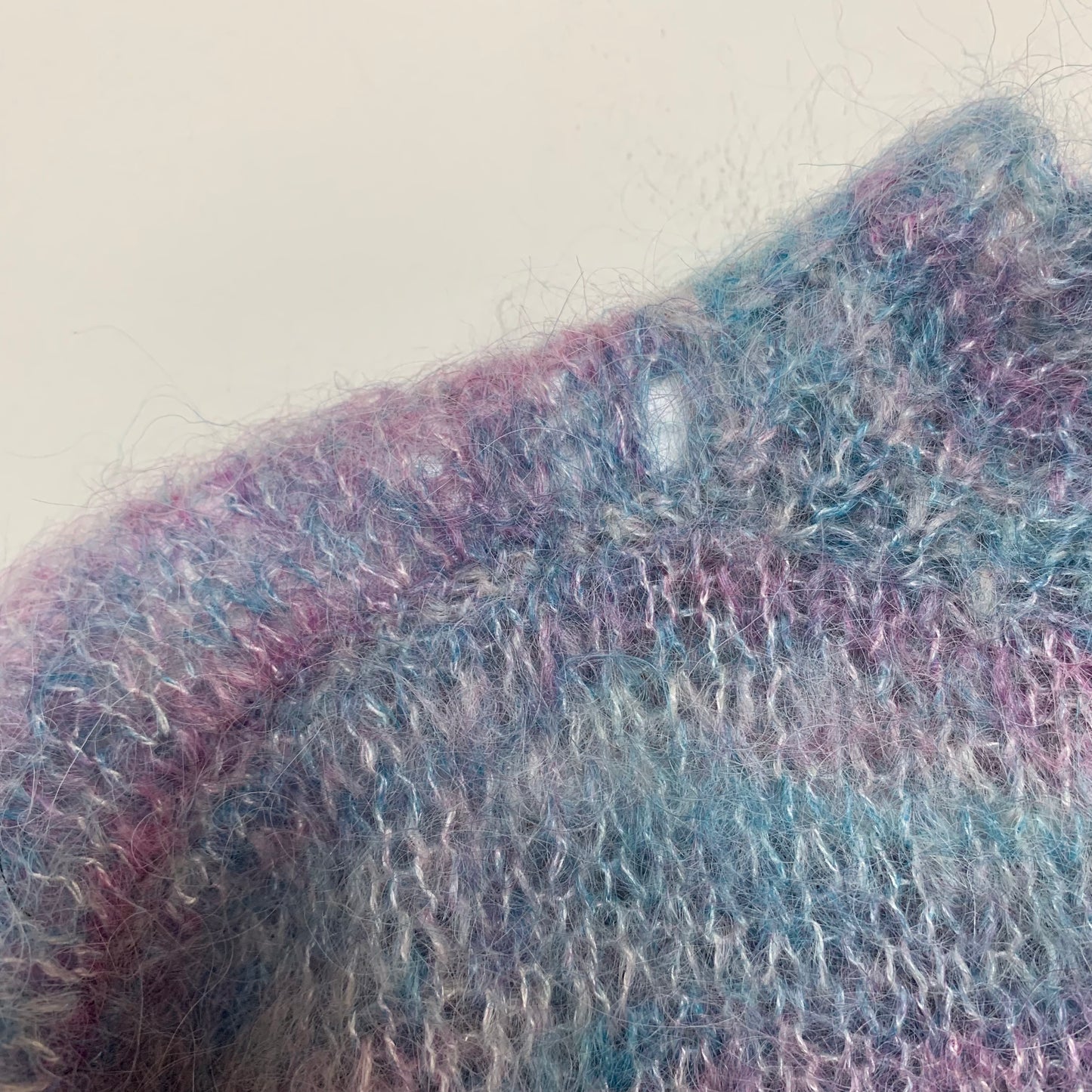 Vintage Hand knit Space Dyed Cropped Mock Neck Sweater Small