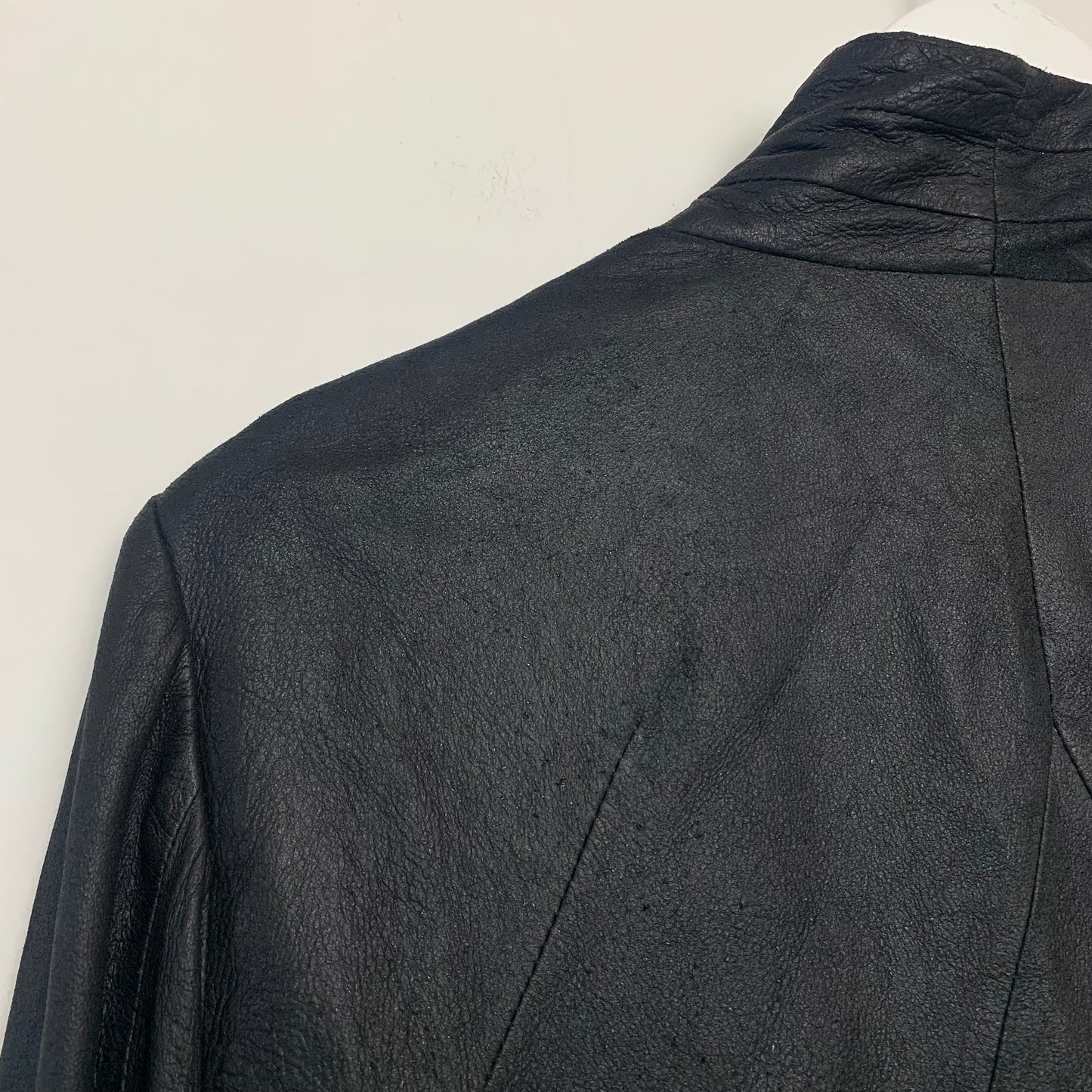 Helmut Lang Black Lamb Leather Biker Jacket Moto Zip Front Small