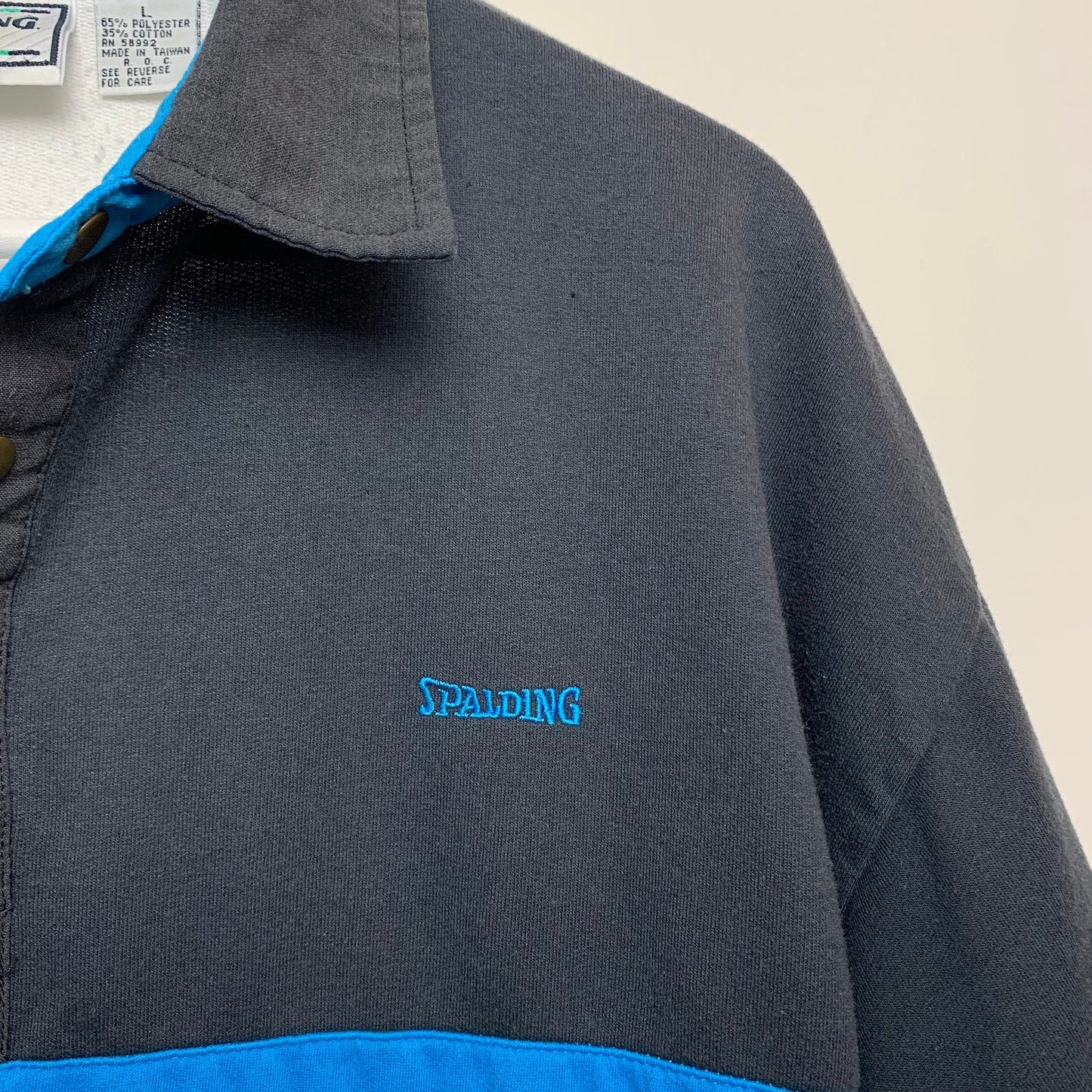 Vintage 90s Spalding Polo Shirt Color Blocked Large