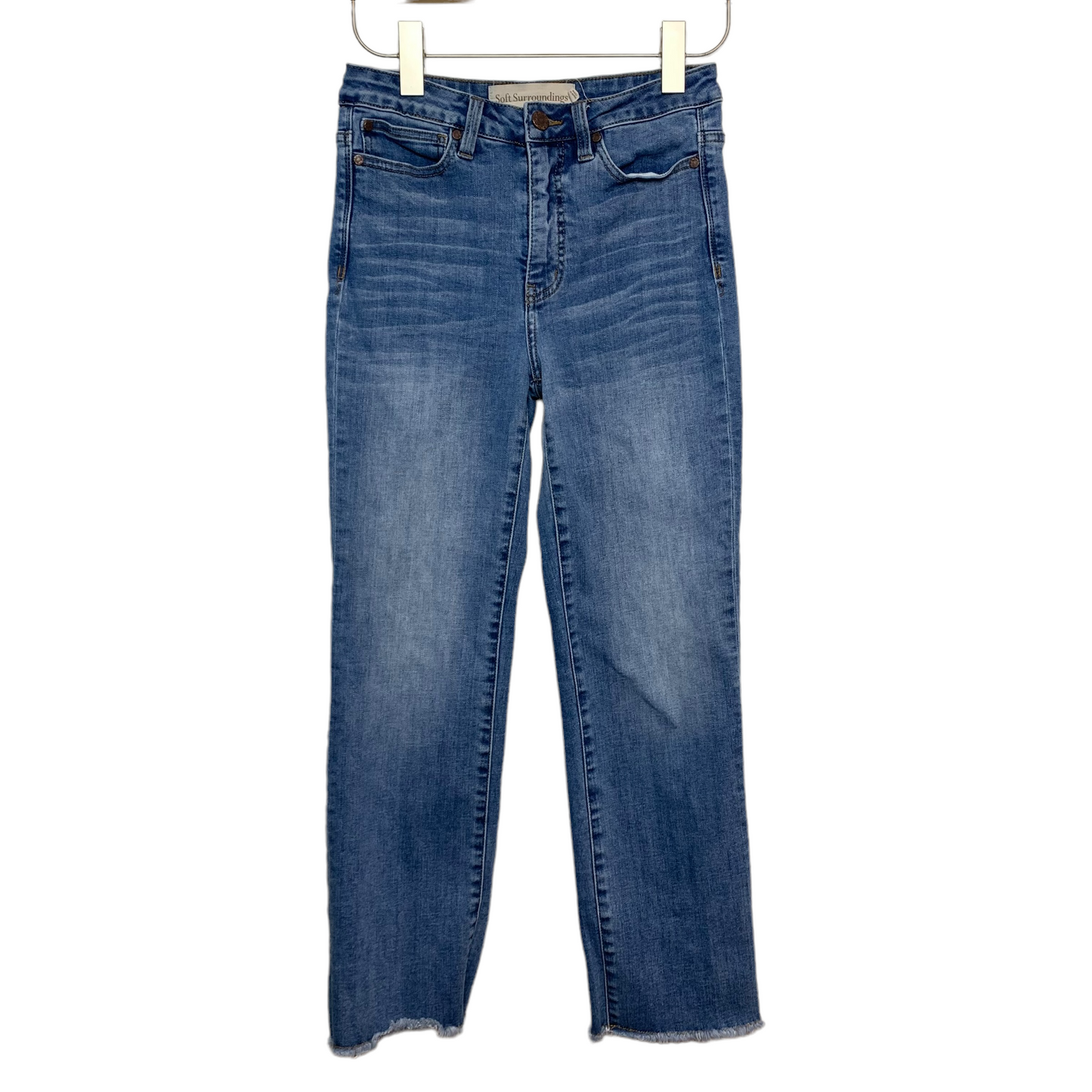 Soft Surroundings Jeans Mid Rise Raw Hem Denim 2
