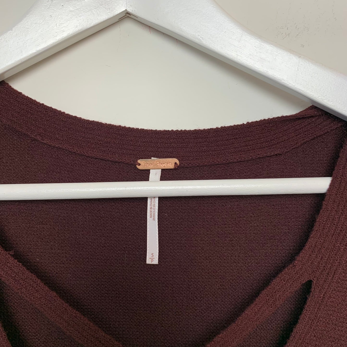 Free People Cross Front Tunic Sweater Maroon Small