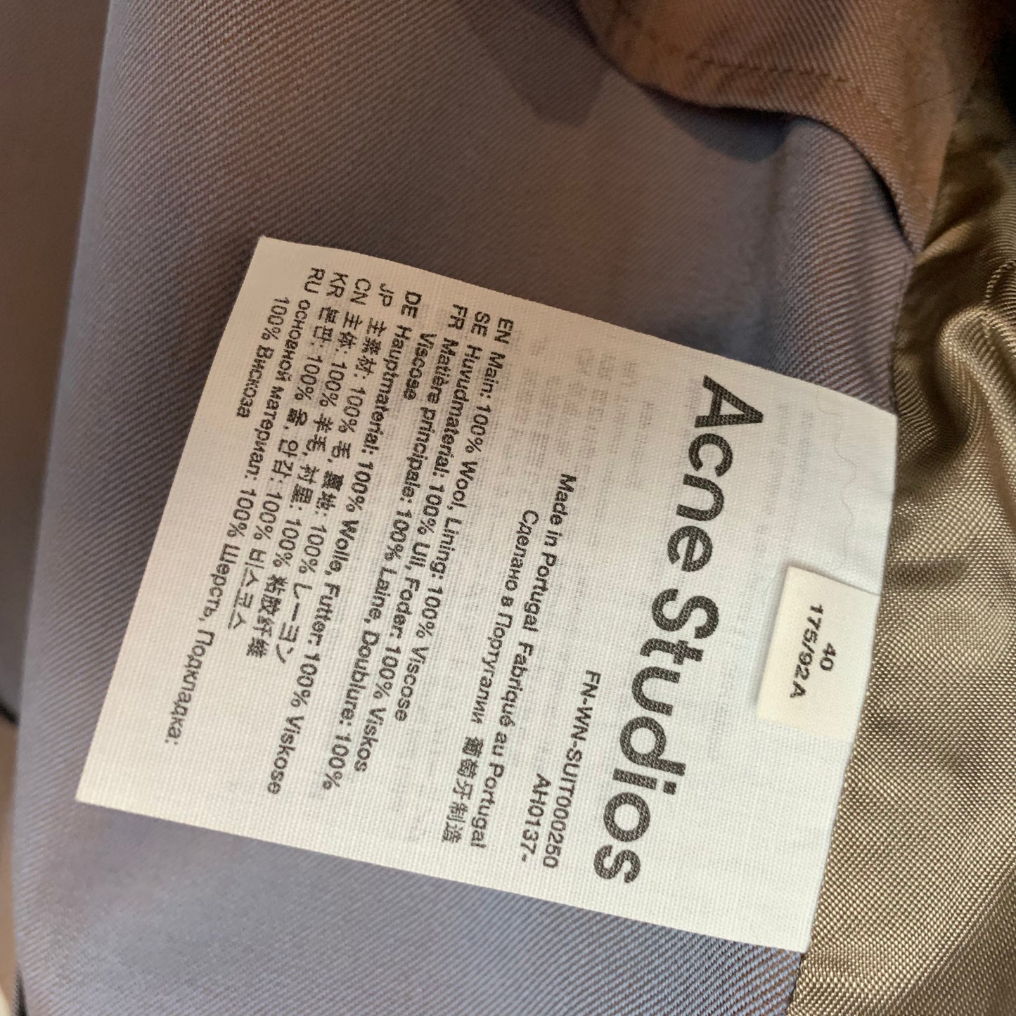 ACNE Studios Jenell Cropped Double-Breasted Wool Blazer 40 Large
