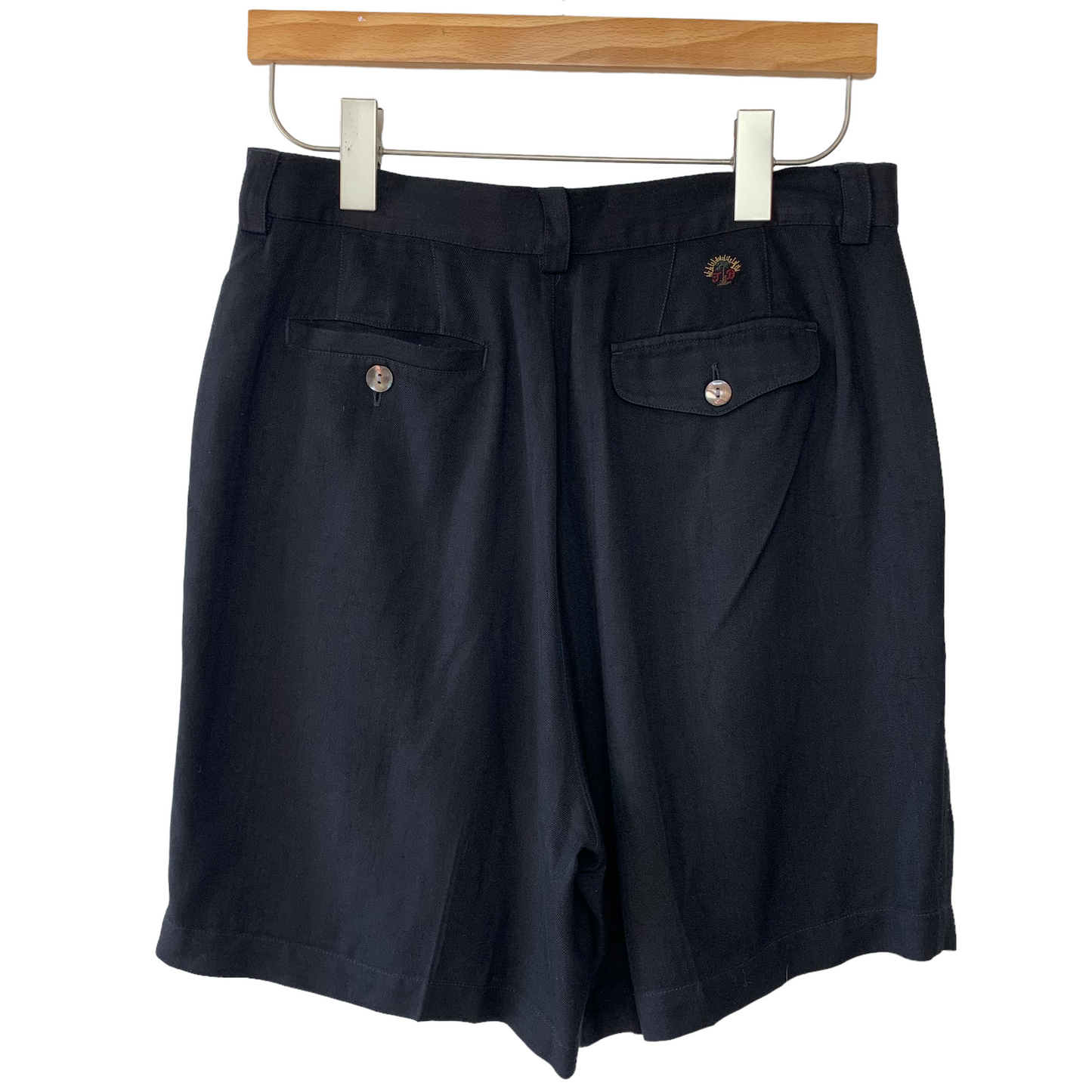 Tommy Bahama Black Silk Trouser Shorts Long Length 10