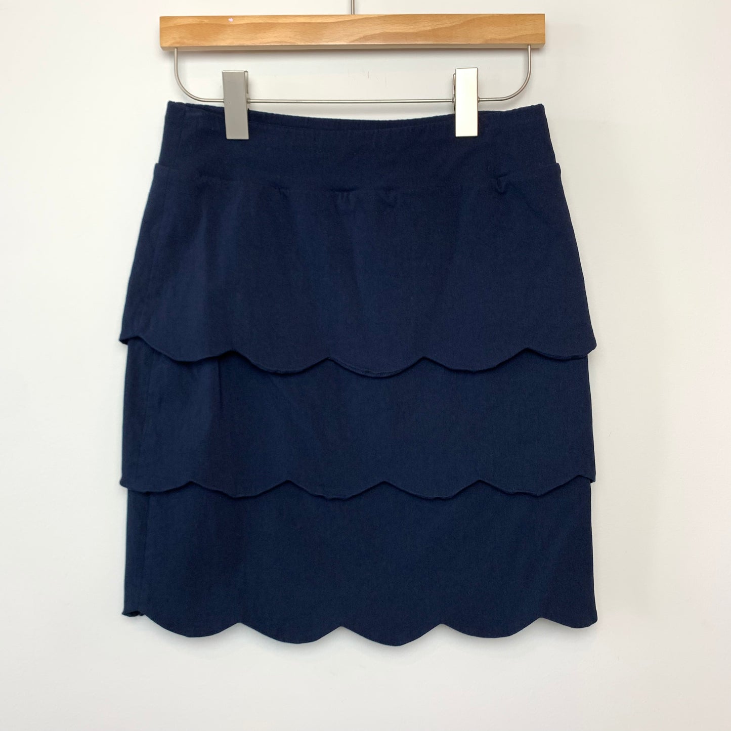 J. McLaughlin Providence Scalloped Navy Blue Skirt 4