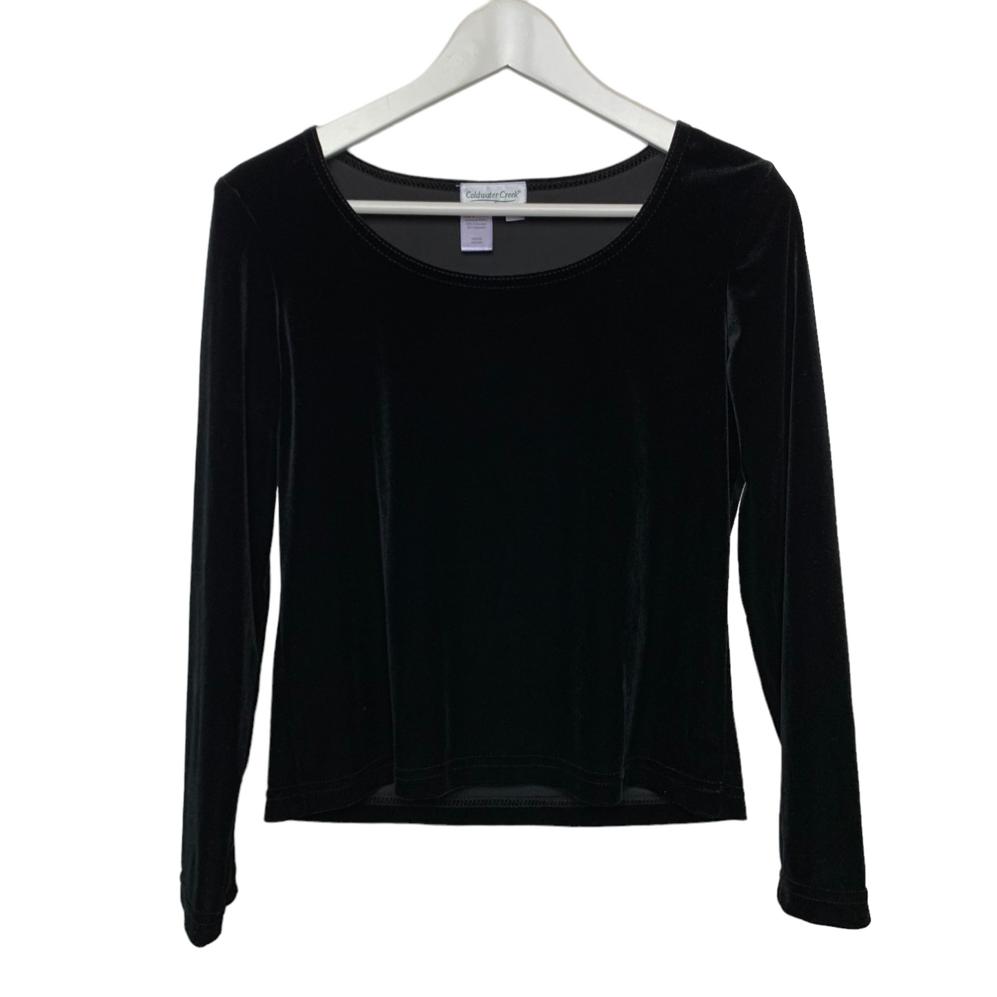 Vintage 90s Coldwater Creek Velvet Long Sleeve Top Made in the USA SP