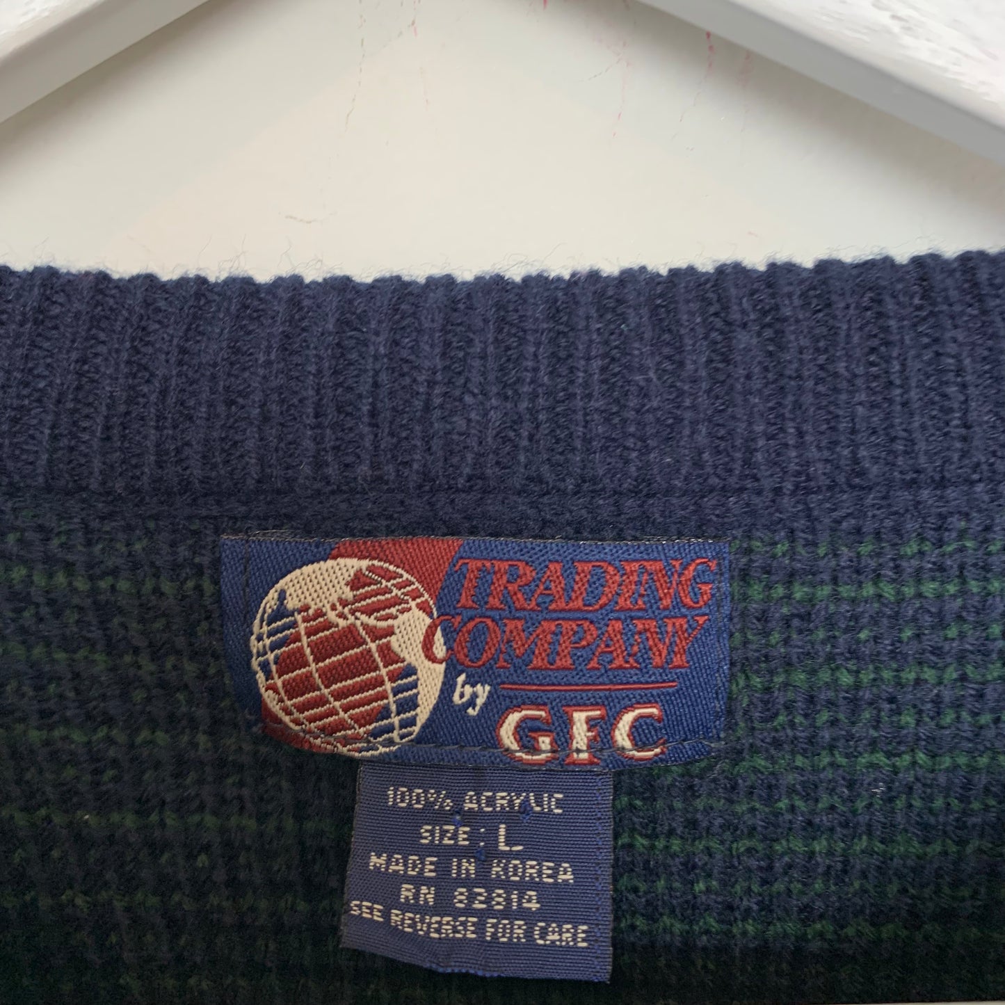 90s Trading Company by GFC Chunky Knit Grandpa Sweater Primary Colors Large