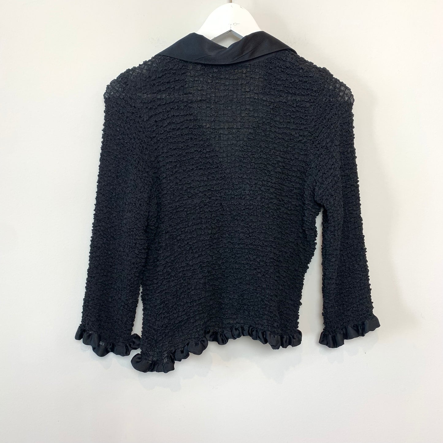 Y2K Rezrekshn Black Scrunchie Polo Shirt Silk 6