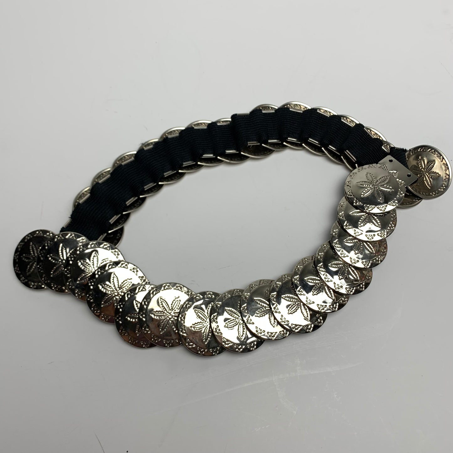 Vintage Silver Dollar Stretch Cinch Belt