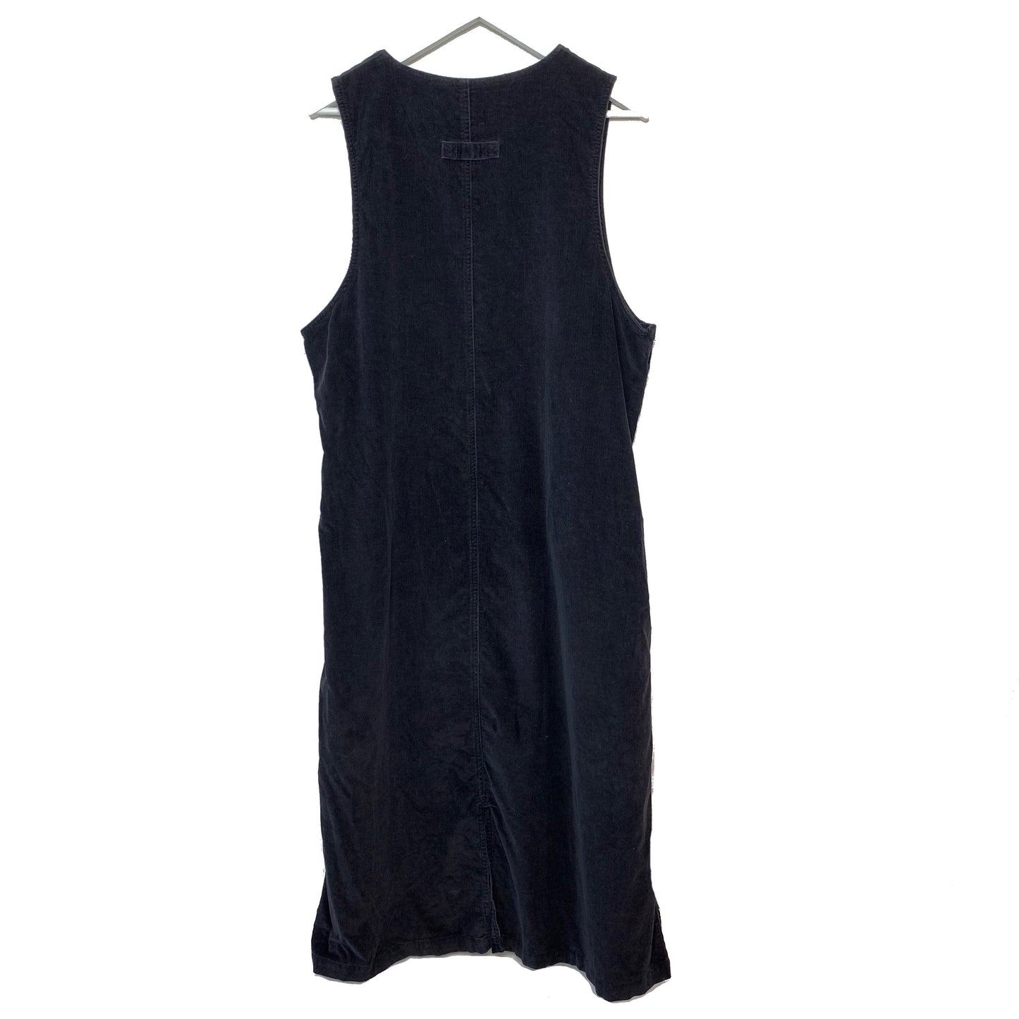 Vintage Cabincreek Corduroy Jumper Dress Black Maxi 14 Cotton