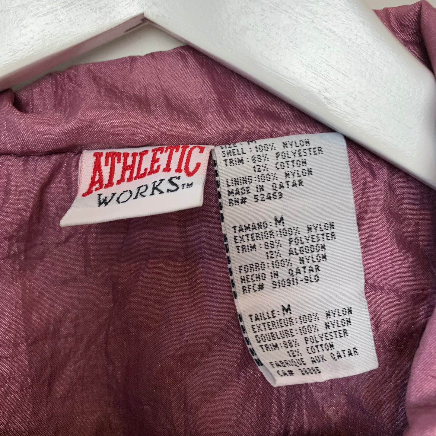 80s Athletic Works Windbreaker Purple Jacket with Fair Isle Fleece Pattern Medium