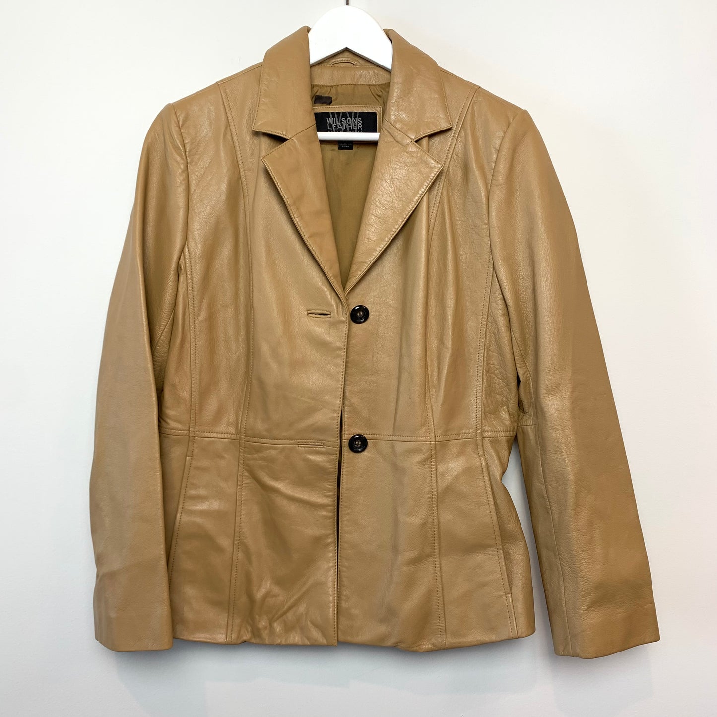 90s Y2K Wilsons Leather Tan Leather Jacket Blazer Medium