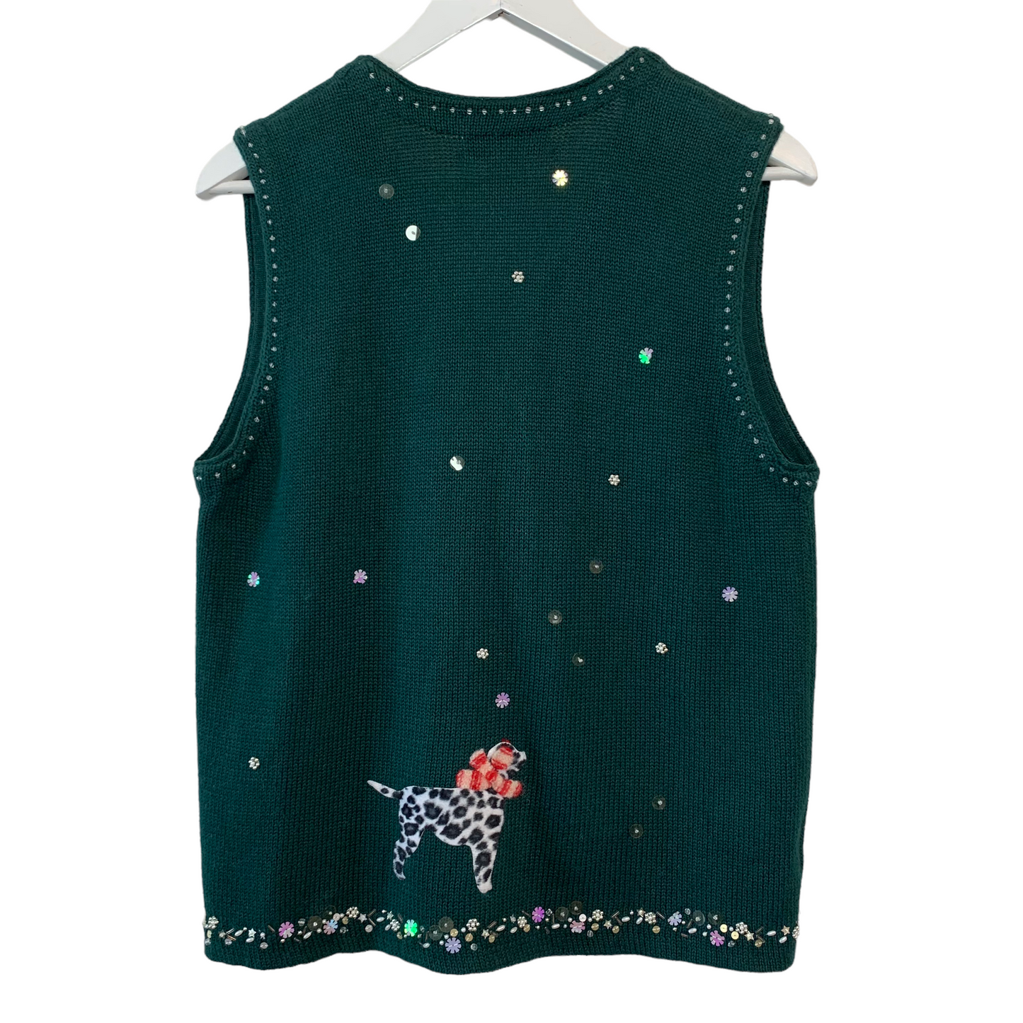 Vintage Susan Bristol Christmas Sweater Vest Dog and Cat Themed Medium