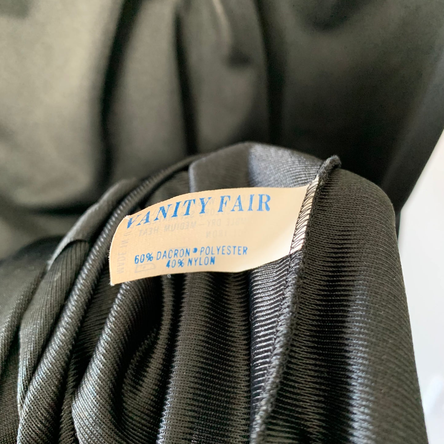 1970s Vanity Fair Black Kaftan Dress Maxi Made in the USA Small Caftan
