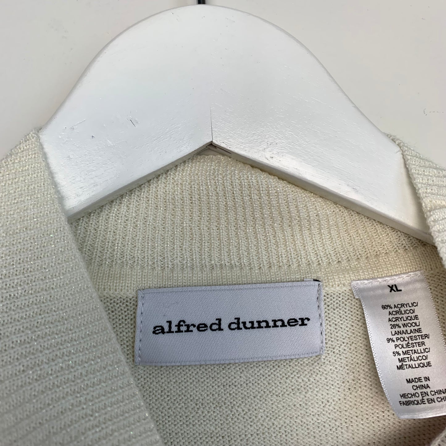 Alfred Dunner Patchwork Pastel Beaded Floral Mock Neck Sweater Knit Size XL